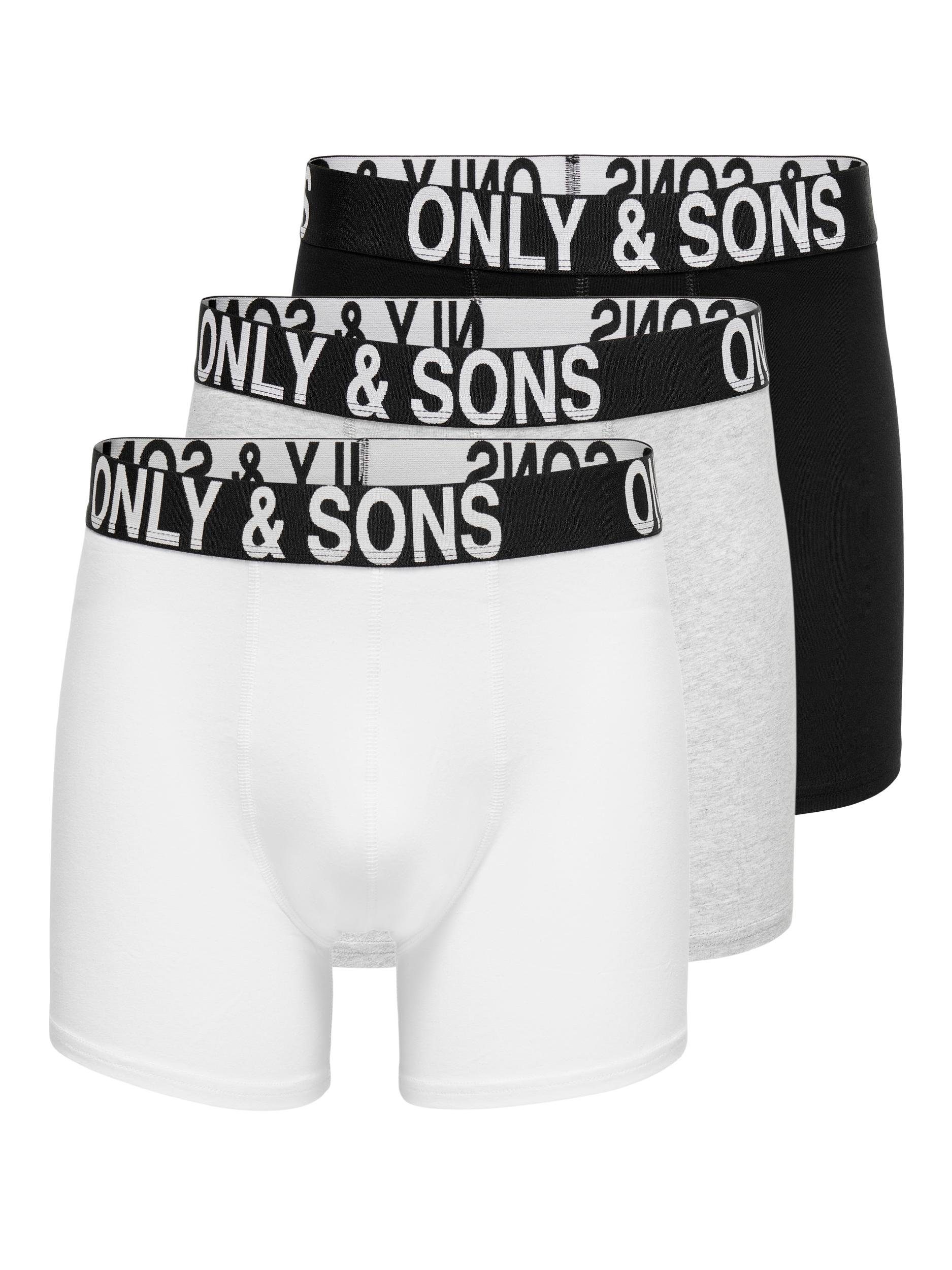 ONLY & SONS Trunk ONSFITZ WB BOLD LOGO TRUNK 3-PACK NOOS (Packung, 3-St) Black-white-grey