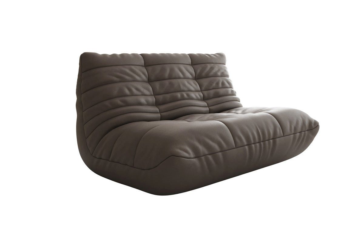 Luxusbetten24 Sofa Designer 2 Sitzer Sofa Calmo, aus Echtleder mit natürlicher Haptik