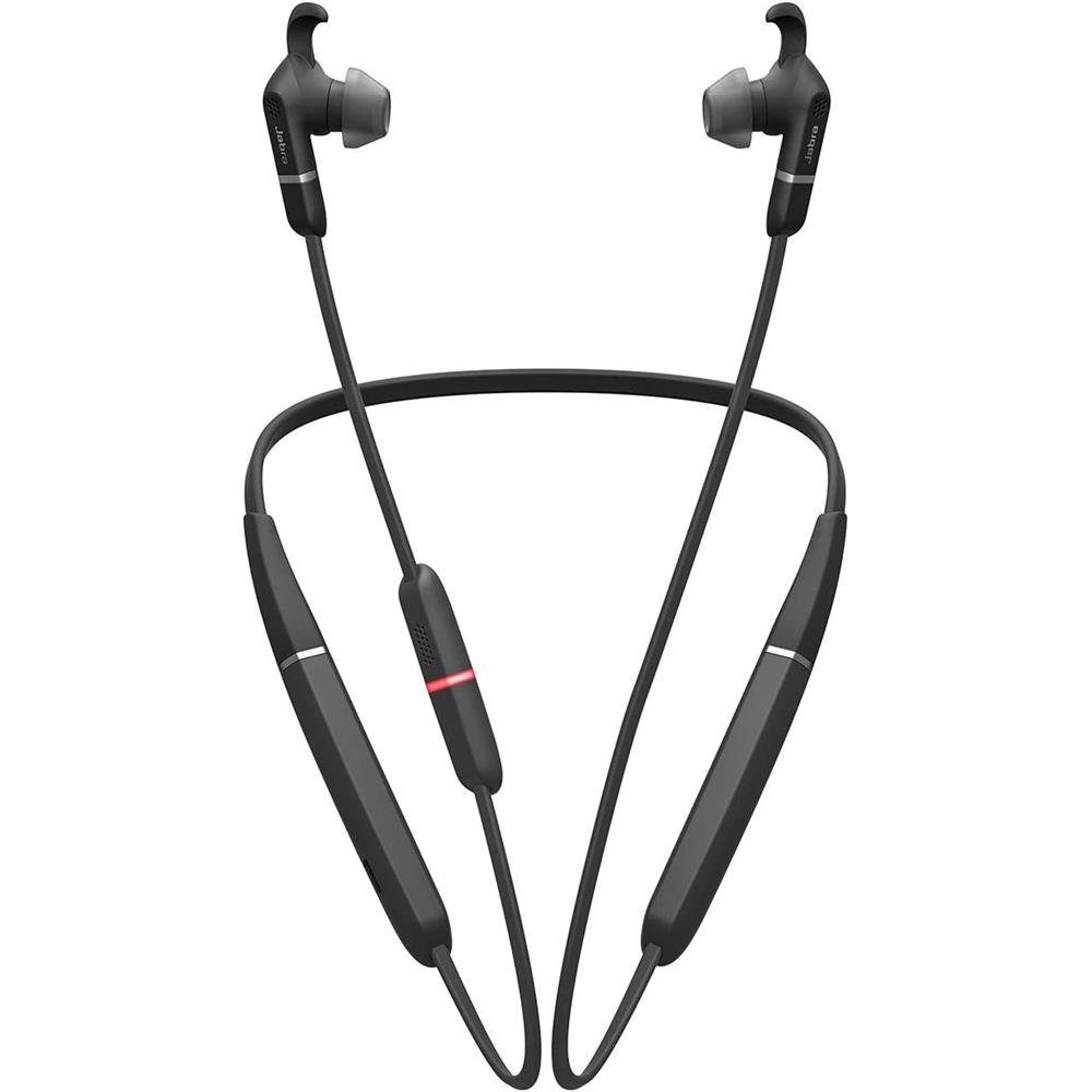 Jabra Evolve 65e Bluetooth-Kopfhörer (Noise Geräuschunterdrückung, Alexa, Vibrationsalarm) Assistant, Kopfhörer Siri, Google mit Bluetooth, Cancellation, Nackenbügel