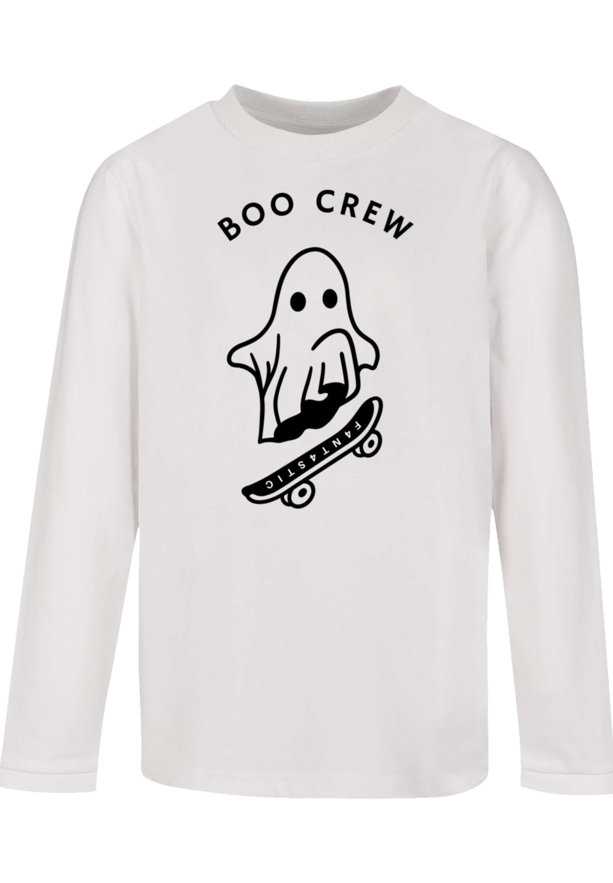 Crew F4NT4STIC Ärmelbündchen und T-Shirt Schnitt breite Lockerer Print, Halloween Boo