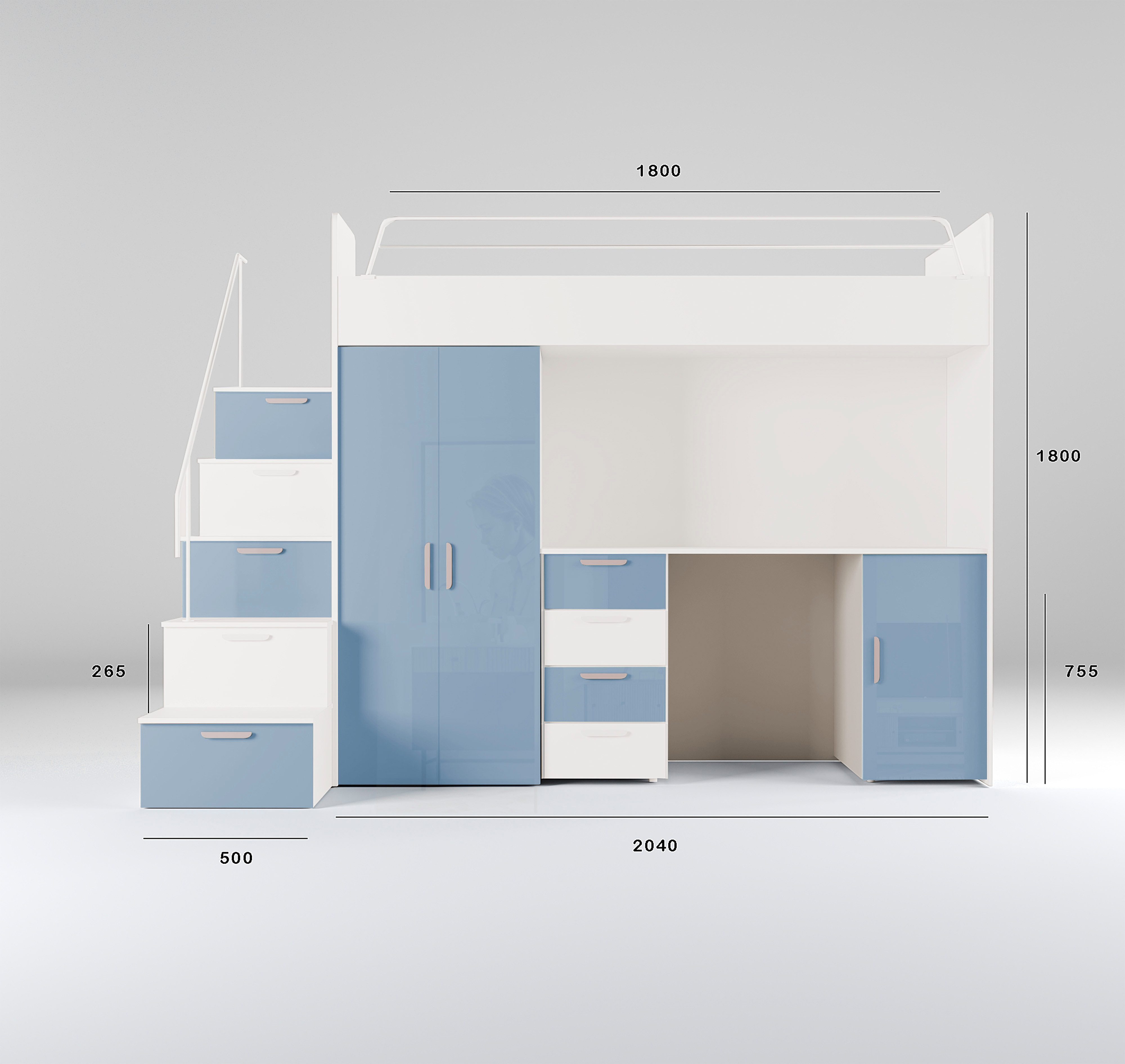 Luxusbetten24 Hochbett Kinderhochbett Dream mit Schreibtisch, günstig online kaufen