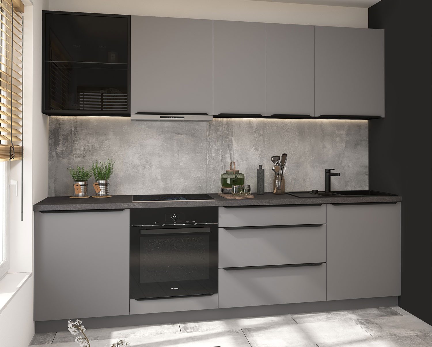 Feldmann-Wohnen Küchenzeile Bonn, (Schubladen mit Teilauszug und Selbsteinz günstig online kaufen