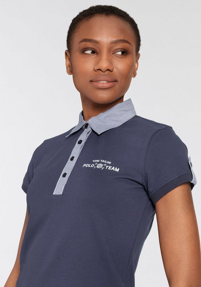 TOM TAILOR Polo Team Poloshirt mit kleinen Zierriegel am Ärmel