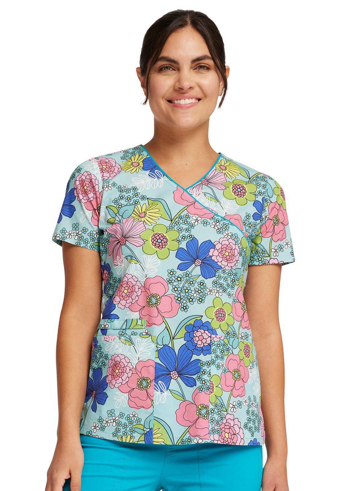 Cherokee Funktionsbluse Bunt bedruckter Damen Kasack "Blumen" Kasack mit Motiv