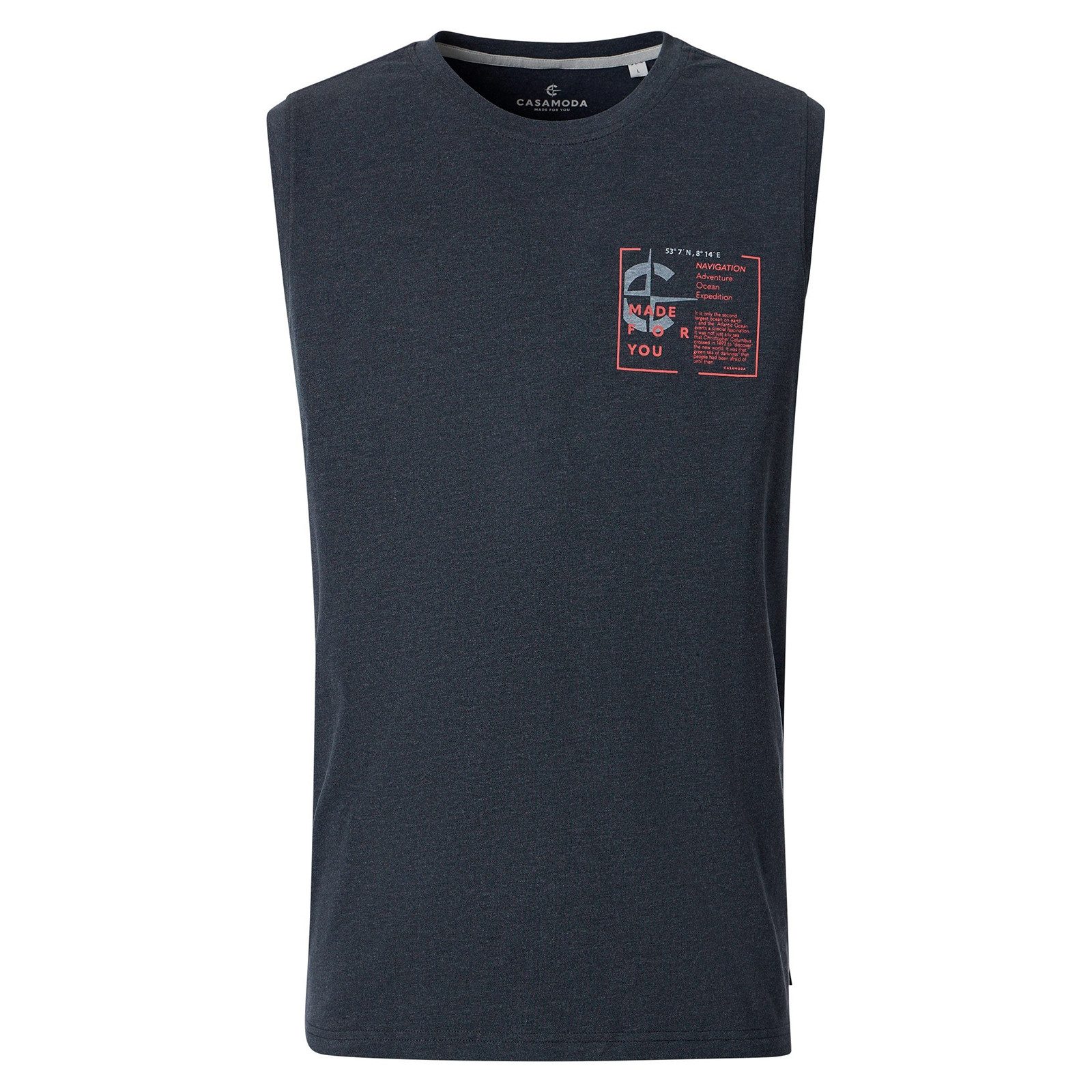 CASAMODA Muscleshirt CasaModa XXL Tanktop anthrazit melange Brustprint