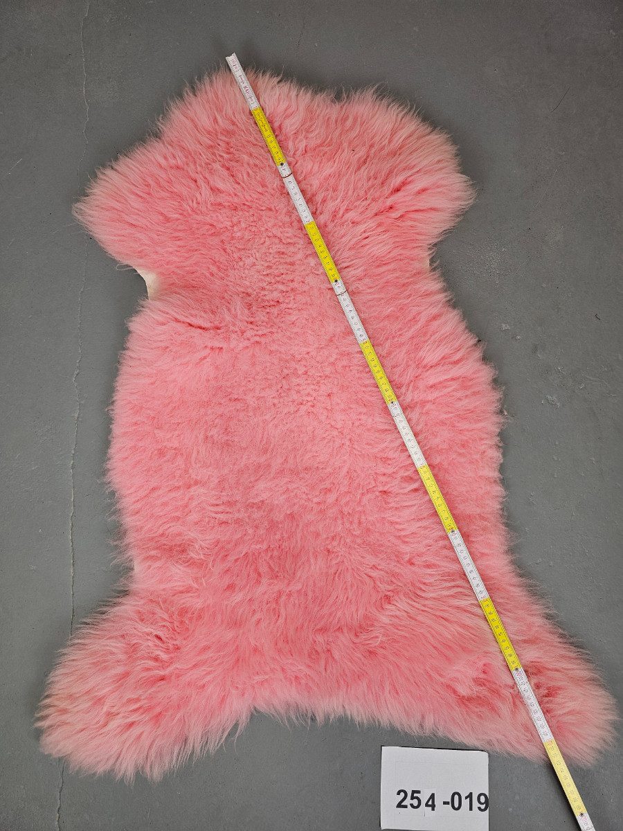 Provellus Fellteppich Gefärbtes Öko Schaffell Rosa – Unikat 254-019