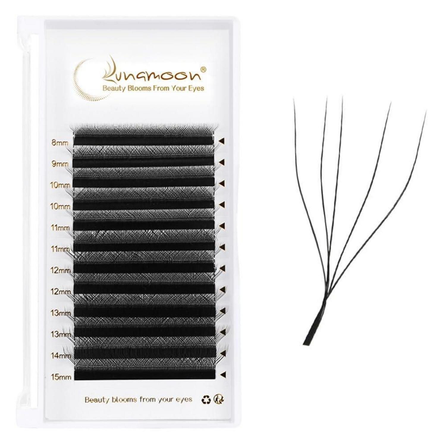 LuxusKollektion Einzelwimpern Wimpernverlängerung 5D W W-Wimpern 8-15mm