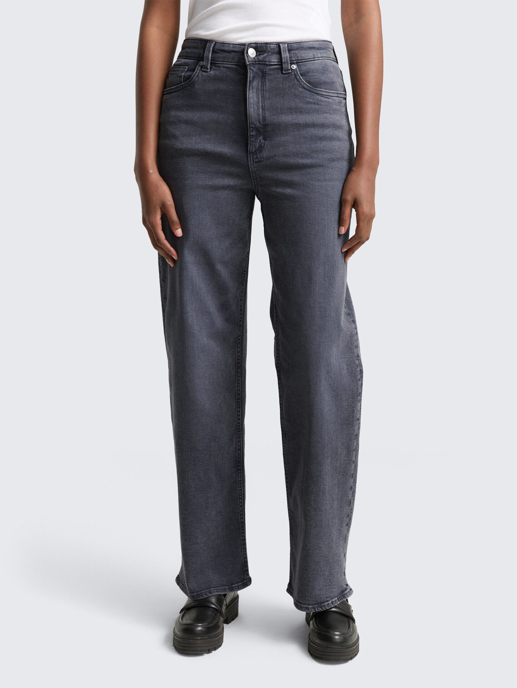 TOM TAILOR Denim Weite Jeans Jeanshosen TTLINOU WIDE High Waist Jeans günstig online kaufen