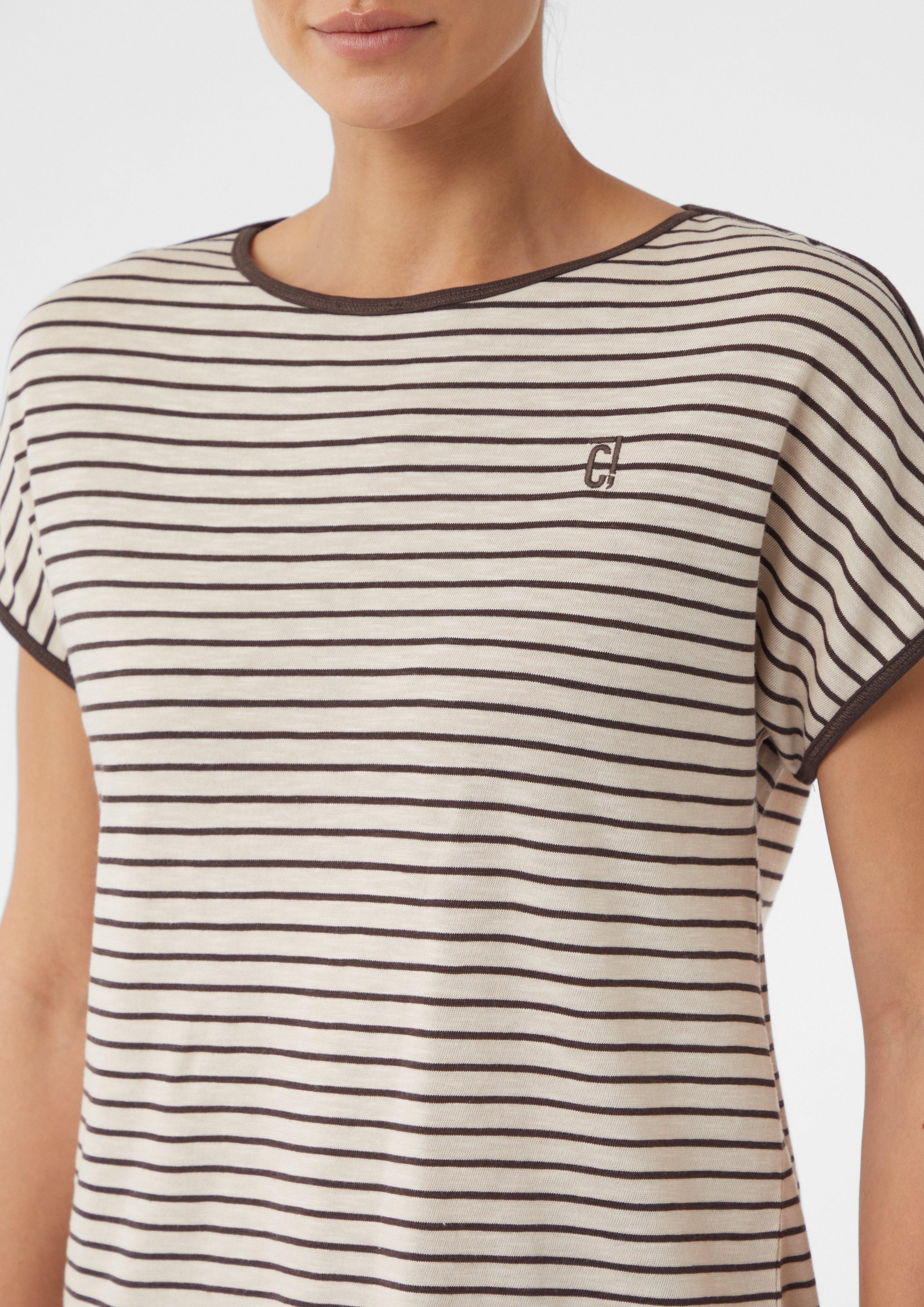 comma casual identity Kurzarmshirt Gestreiftes Jersey-T-Shirt günstig online kaufen