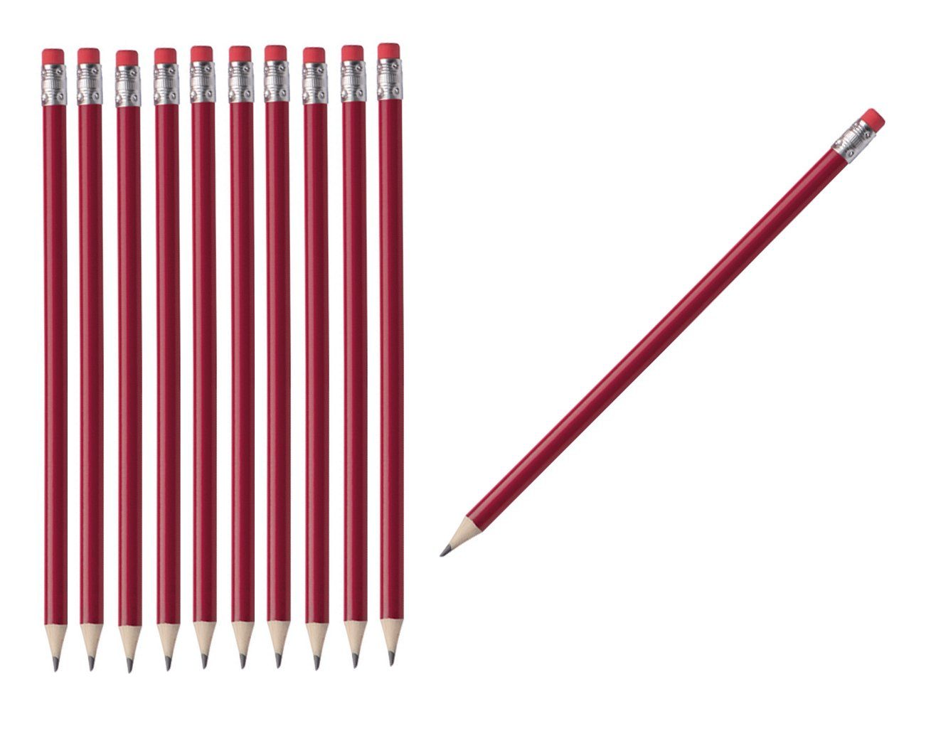 Macma Bleistift 10 Bleistifte mit Radierer / HB / ohne Herstellerlogo / Farbe: lackier