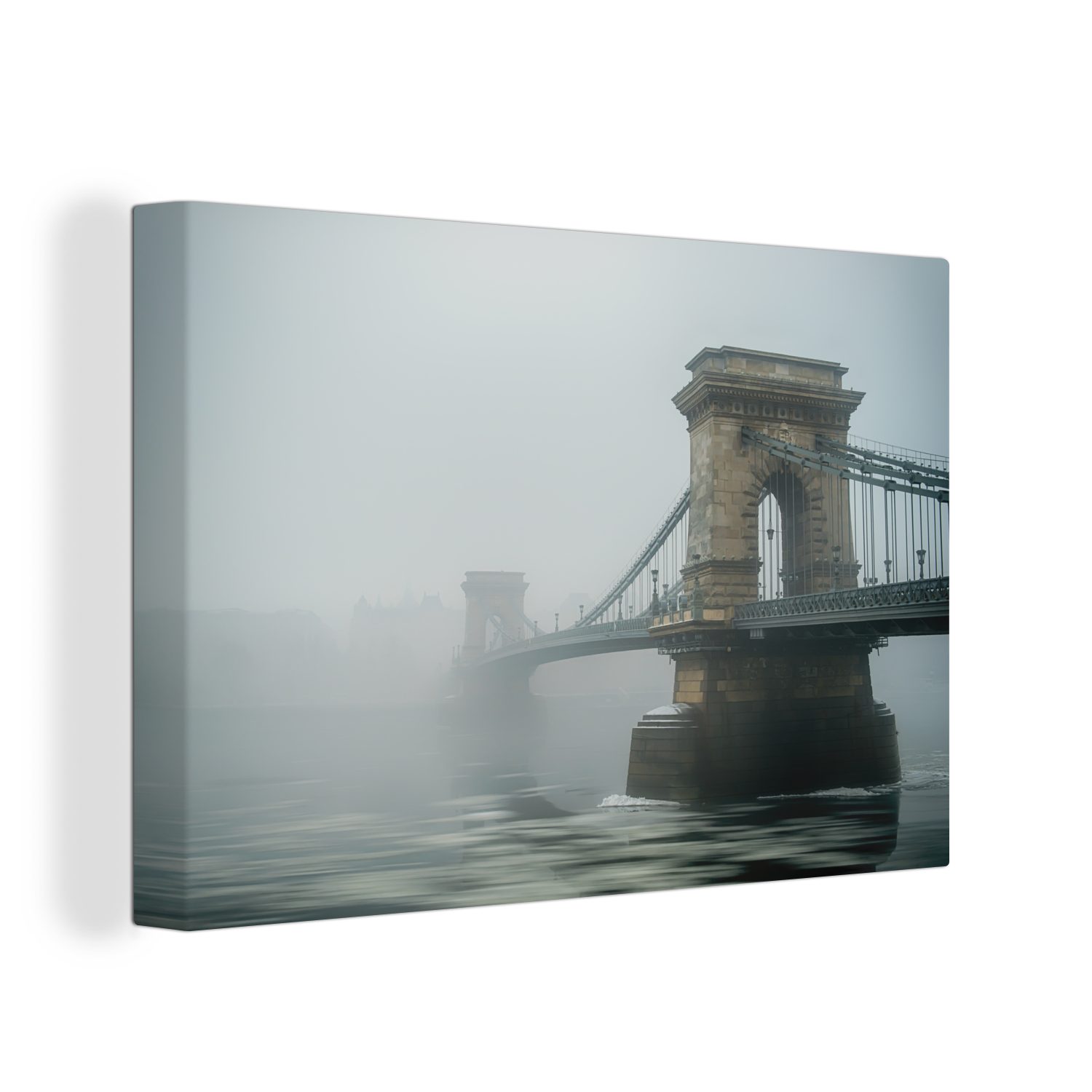 OneMillionCanvasses® Leinwandbild (1 Kettenbrücke Budapest, Wandbild Leinwandbilder, 30x20 Aufhängefertig, cm St), Wanddeko