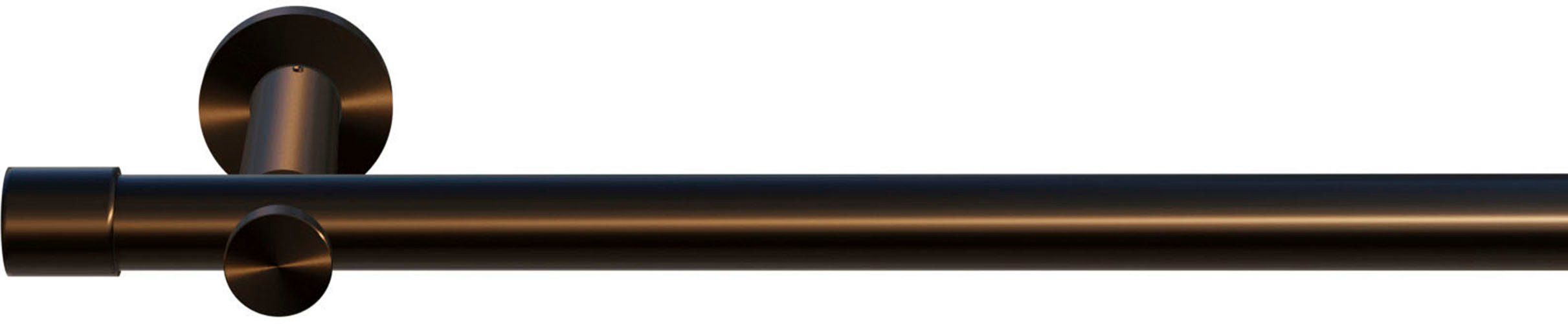 indeko Gardinenstange Linz, Ø 20 mm, 1-läufig, Wunschmaßlänge, mit Bohren, verschraubt, Stahl, Komplett-Set inkl. Montagematerial