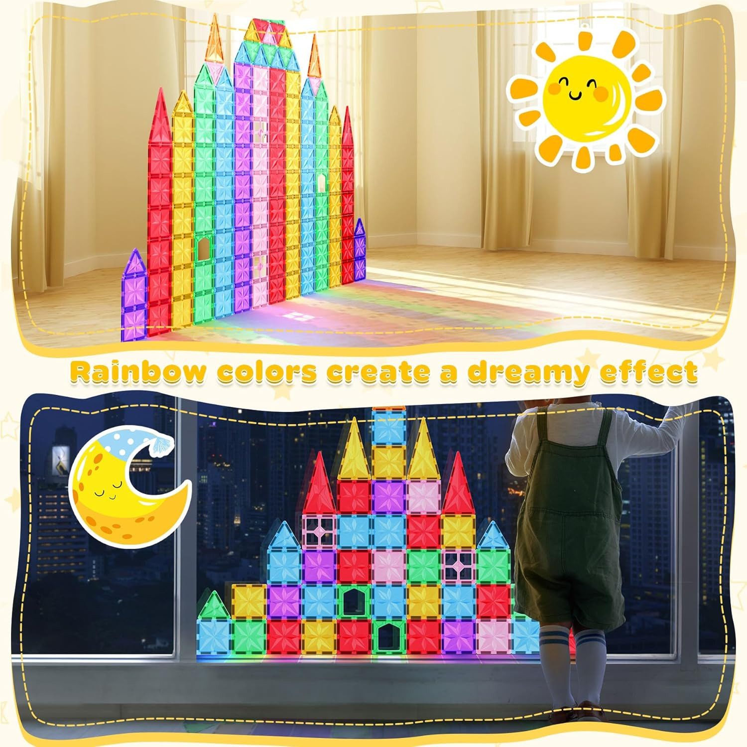 POPOLIC 42 Stück magnetisches Bauset, Magnetische Konstruktionsbeläge Magne günstig online kaufen