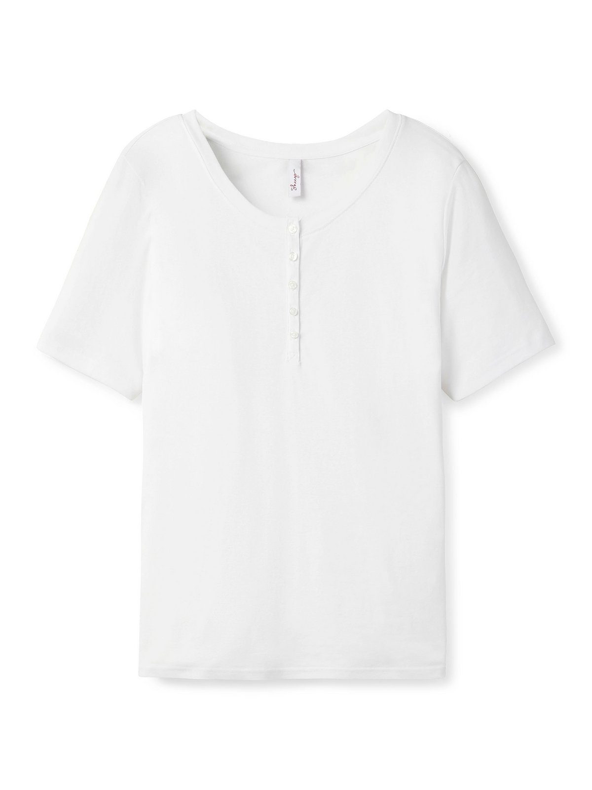 Große Knopfleiste mit Rippstruktur, Sheego T-Shirt Größen in weiß