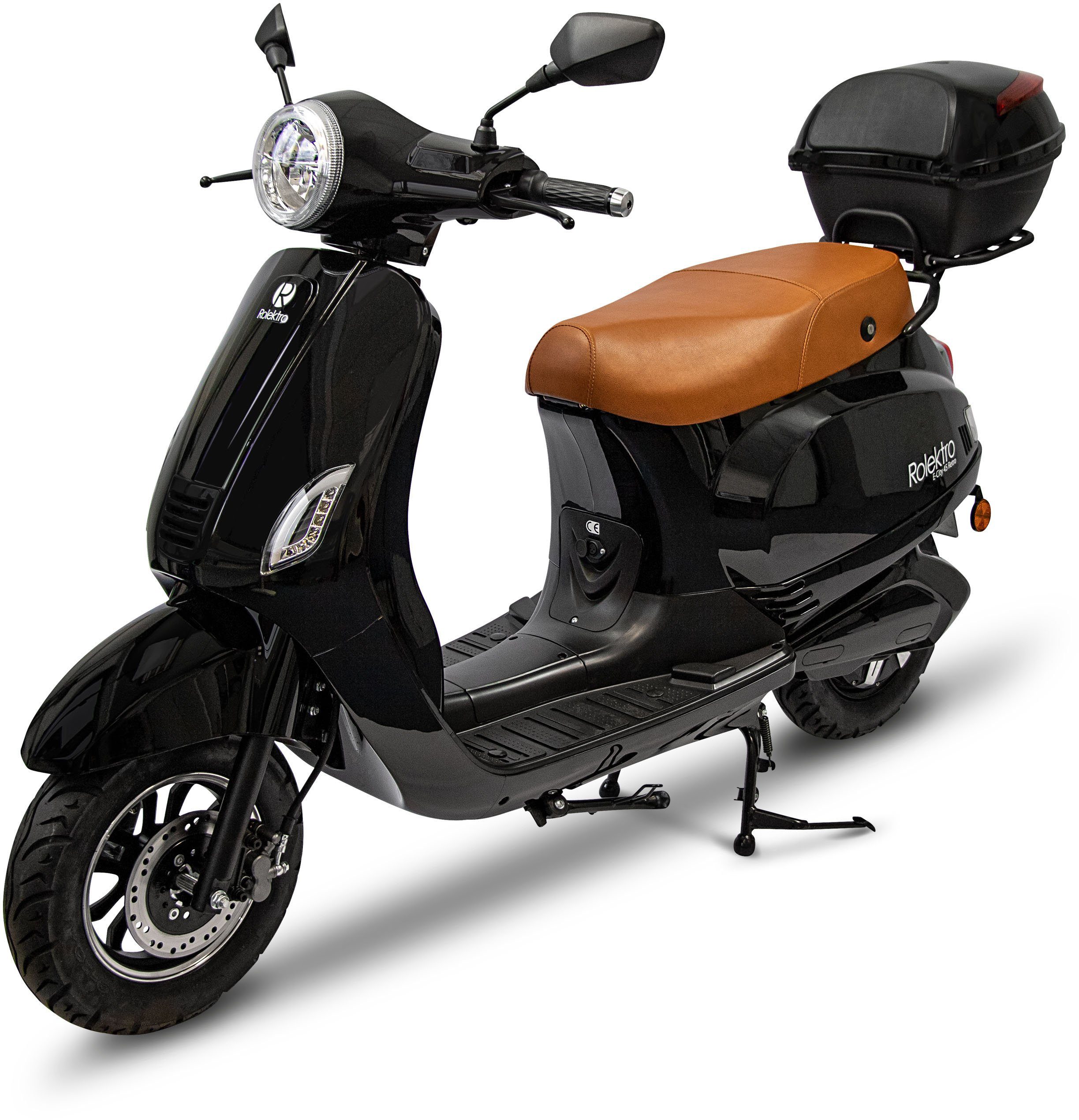 Rolektro E-Motorroller Retro 45 Lithium, V. 2021, 2000 W, 45 km/h, bis zu 70 km Reichweite, mit USB-Anschluss und integr. Alarmanlage