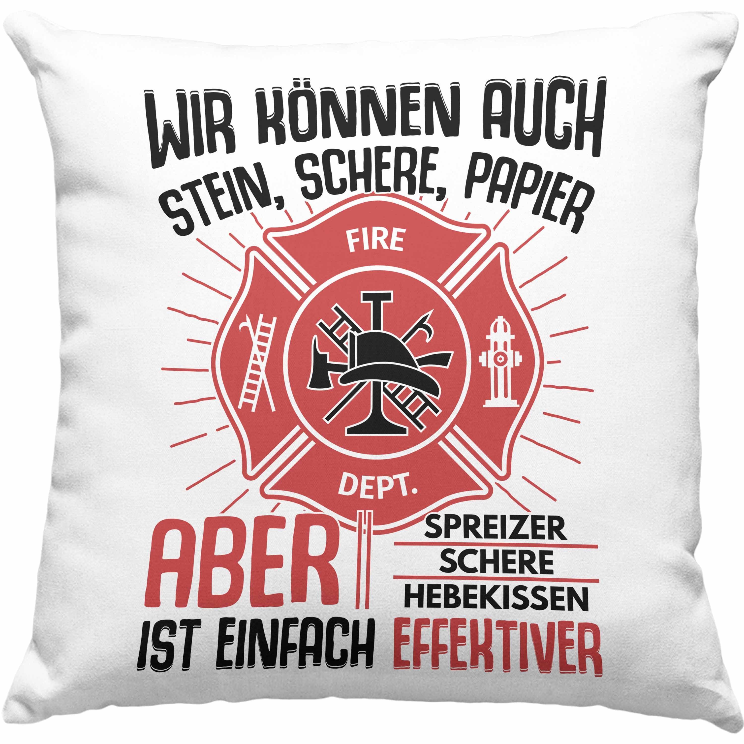 Trendation Dekokissen Trendation - Feuerwehr Kissen Geschenke Zubehör Lustig Einsatz Geburtstag Spruch Mann Fire Dekokissen mit Füllung 40x40 Rosa