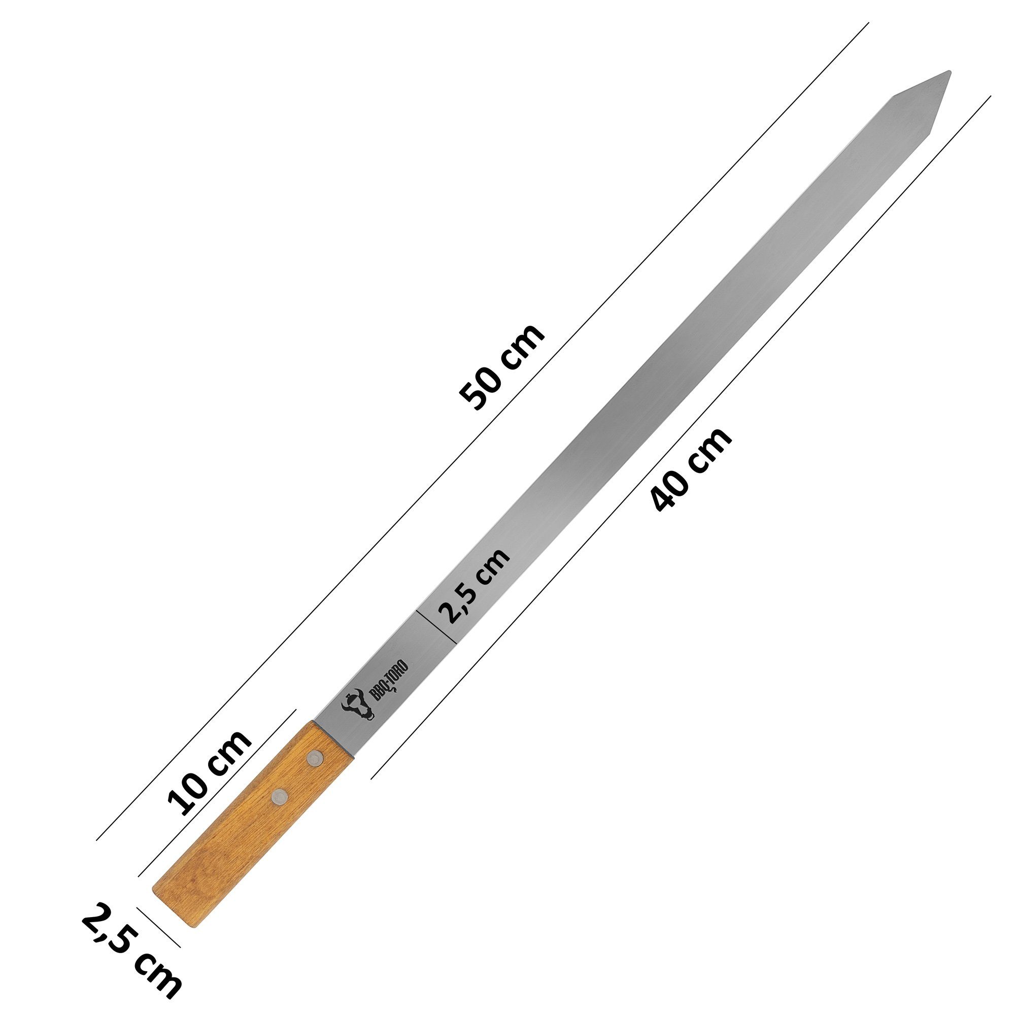 BBQ-Toro Grillspieß Edelstahl Grillspieße mit Holzgriff (10 Stück), 50 cm, Spießset (Set, 10-St., 10 Stück), 10-teilig – Bild 3 von 4