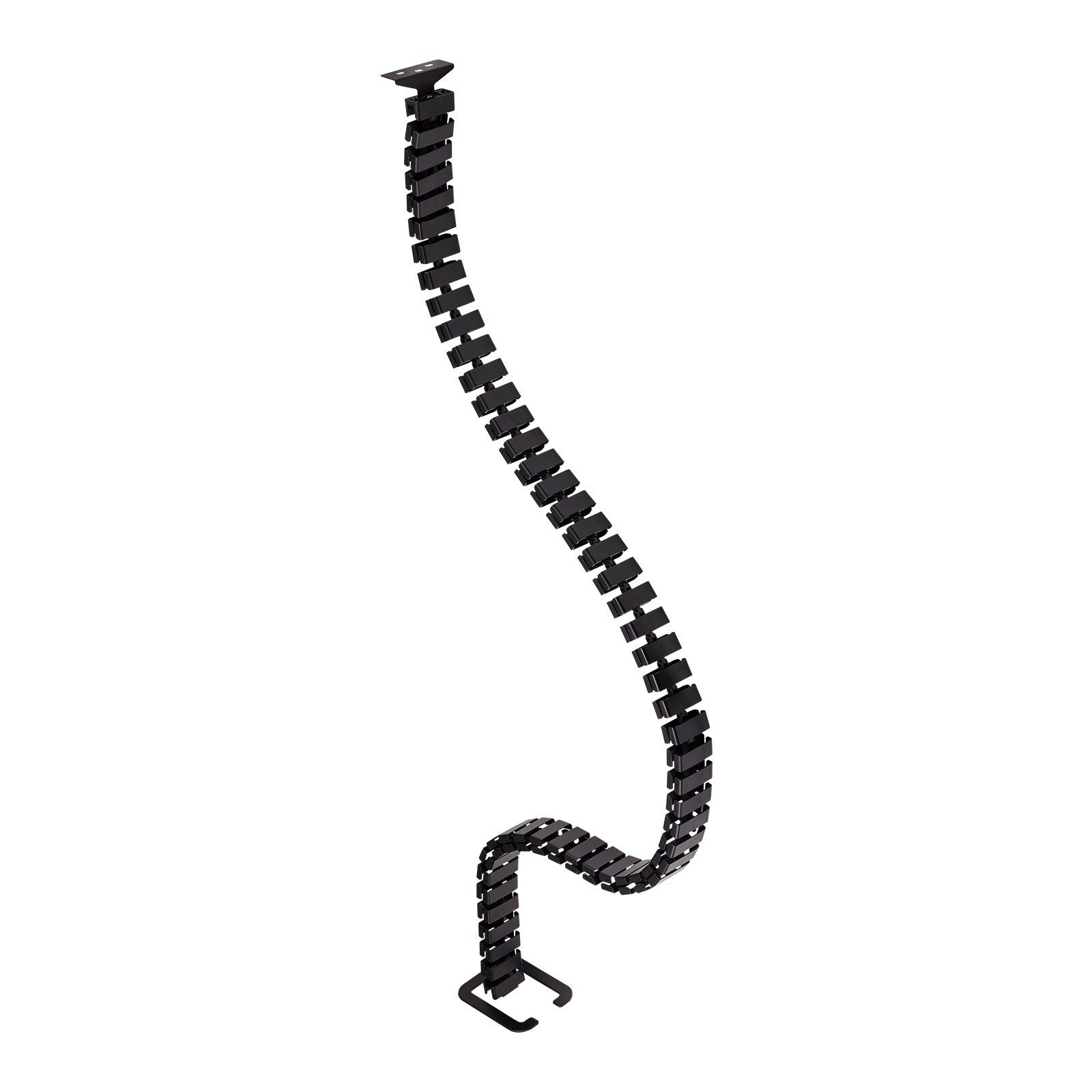 CAVO Kabelführung senkrecht mit 52 Segmenten für Schreibtischhöhen bis 1400 mm, schwarz, flexible Form