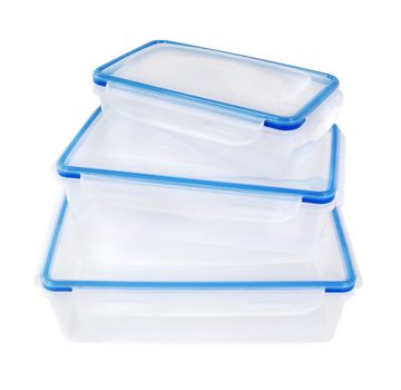 Jelenia Plast Aufbewahrungsbox 3er-Set Quick Clip Frischhaltedosen 4- fach Verschluss Aufbewahrung Ge
