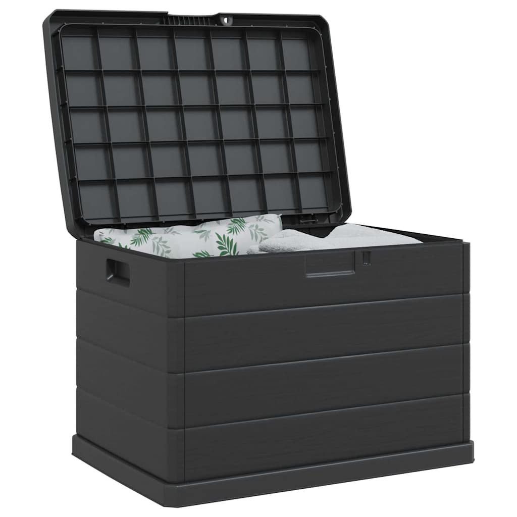 vidaXL Gartenbox Gartenlagerbox Kunststoff 77,5 x 54,5 x 53 cm Anthrazit (1 St)