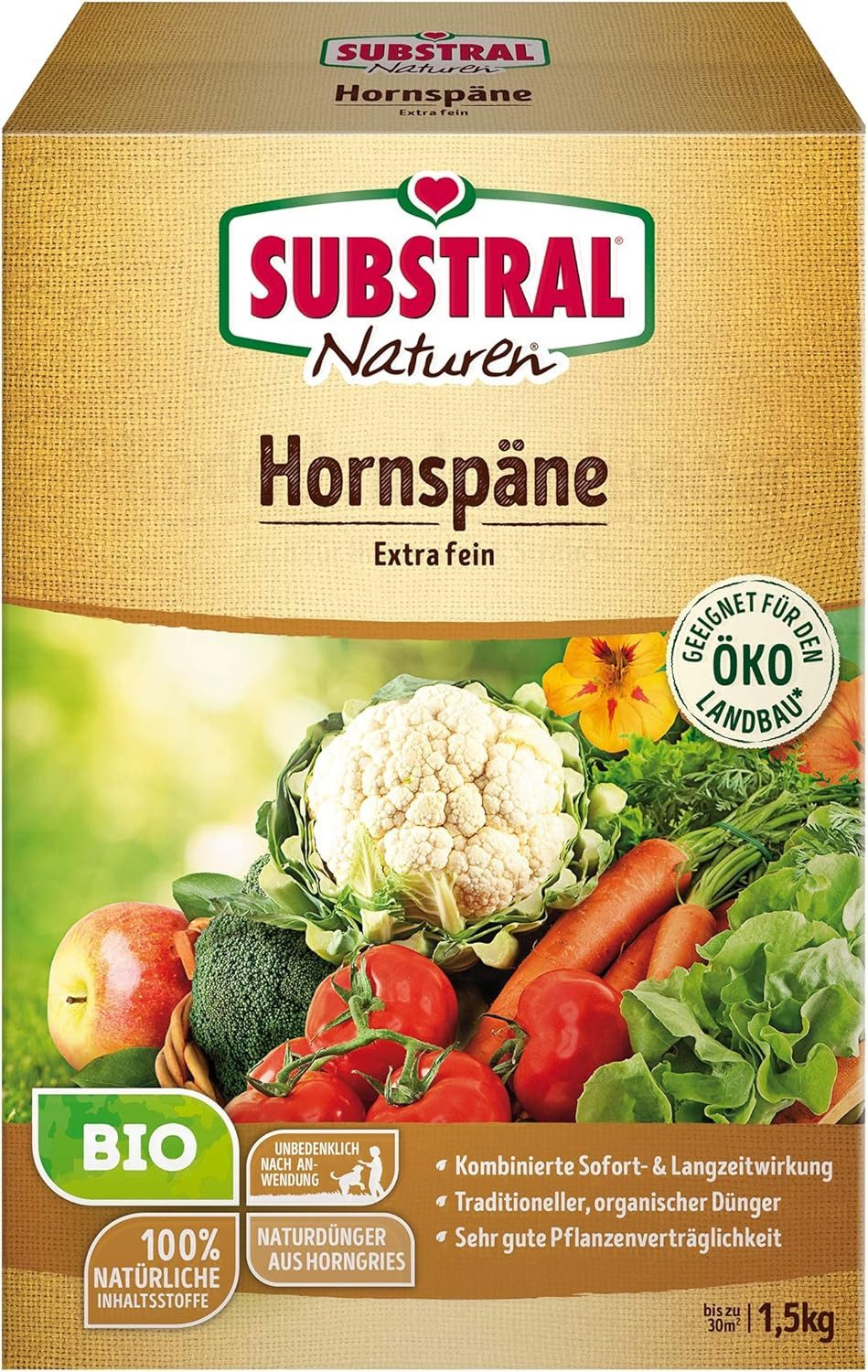 Evergreen Gartendünger Substral Naturen BIO Hornspäne 1,5 kg Packung günstig online kaufen