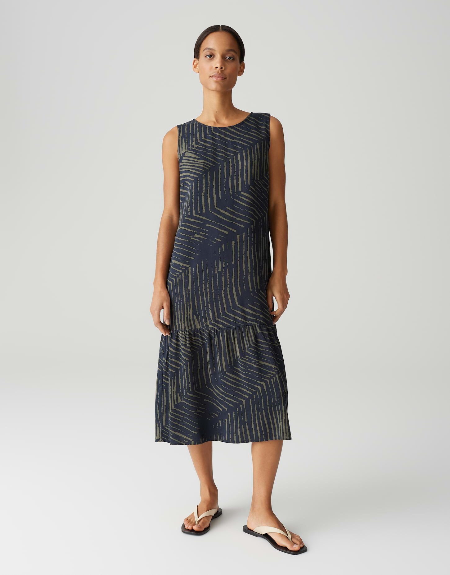 Trägerkleid WICY PALM LEAVES bedruckte A-Linie mit Volant