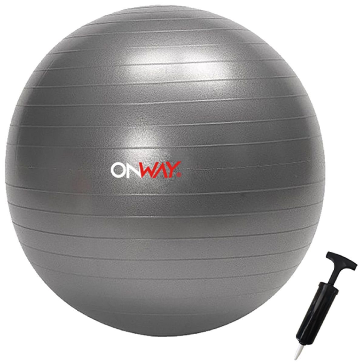 OnWay Gymnastikball OnWay Gymnastikball mit Pumpe Fitnessball 55cm oder 65 cm grau zur Auswahl, Durchmesser 55 oder 65cm zur Auswahl