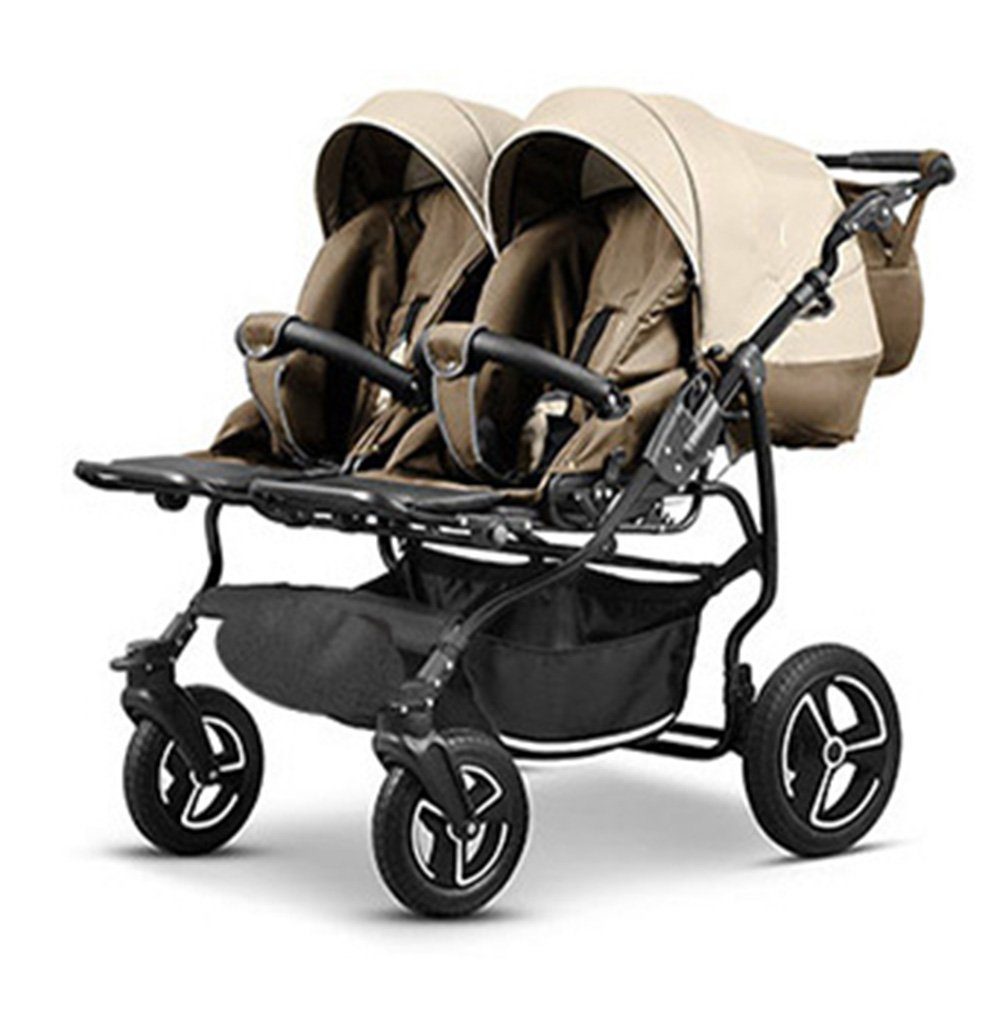BabyMerc Zwillingswagen Twin Star 5 in 1 inkl. Sportsitze, Autositze und Isos in 16 Farben