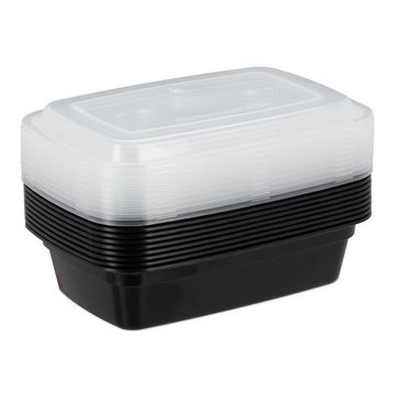 relaxdays Lunchbox 10er Set Meal Prep Boxen 1 Fach, Kunststoff