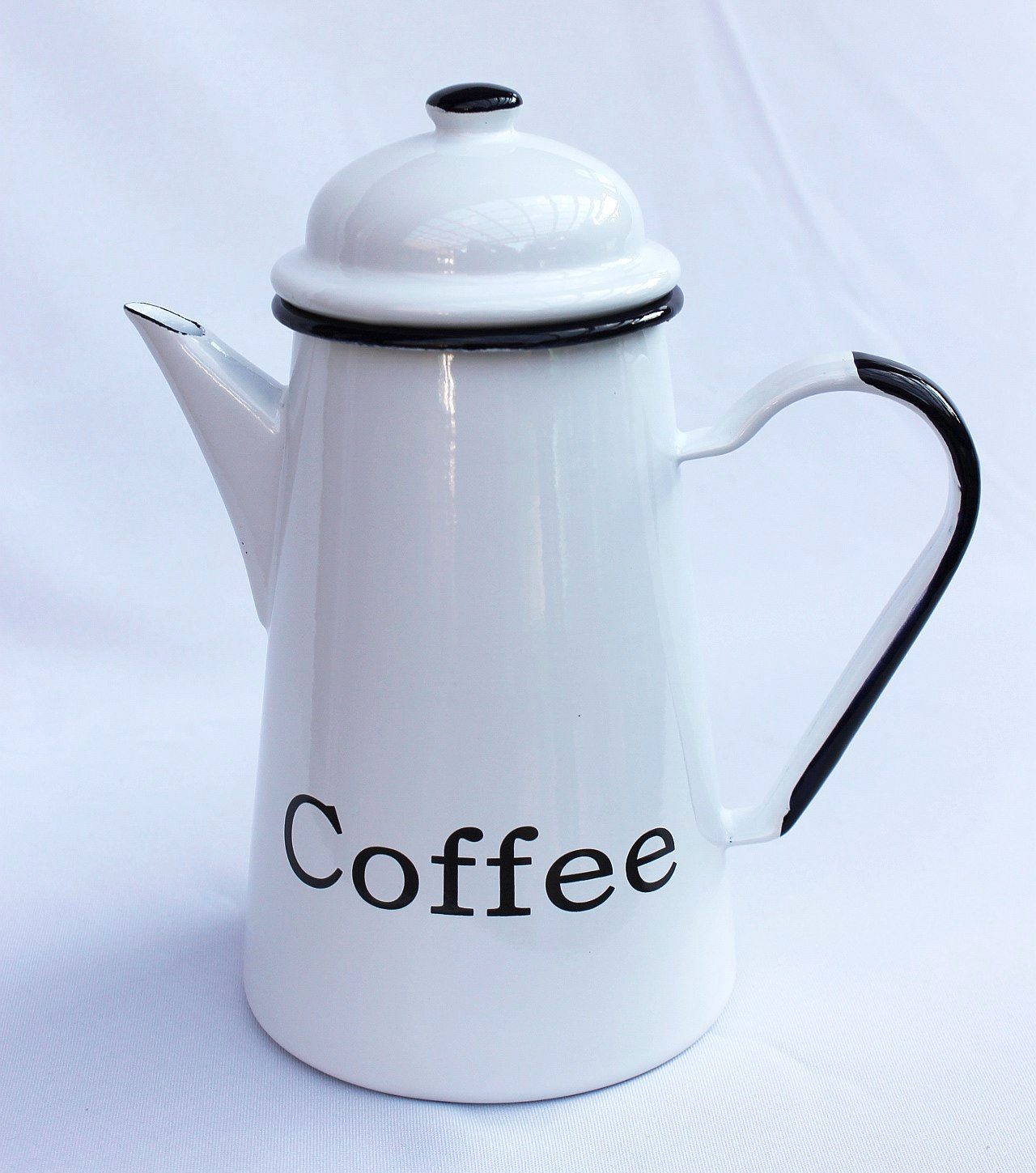 DanDiBo Kaffeekanne Kaffeekanne emailliert 1,0 Teekanne 22 Coffee Wasserkanne Emaille 578TB cm Nostalgie L Kanne