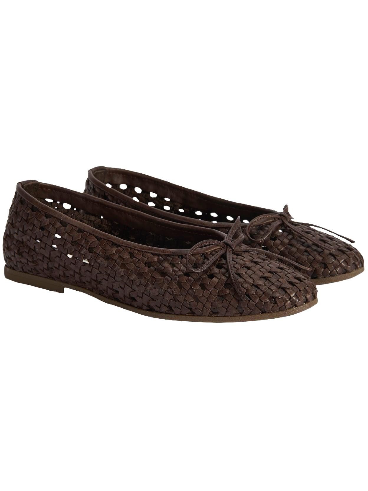 Damen-Ballerinas – Obermaterial und Futter aus Leder, ohne Verschluss Ballettschuh