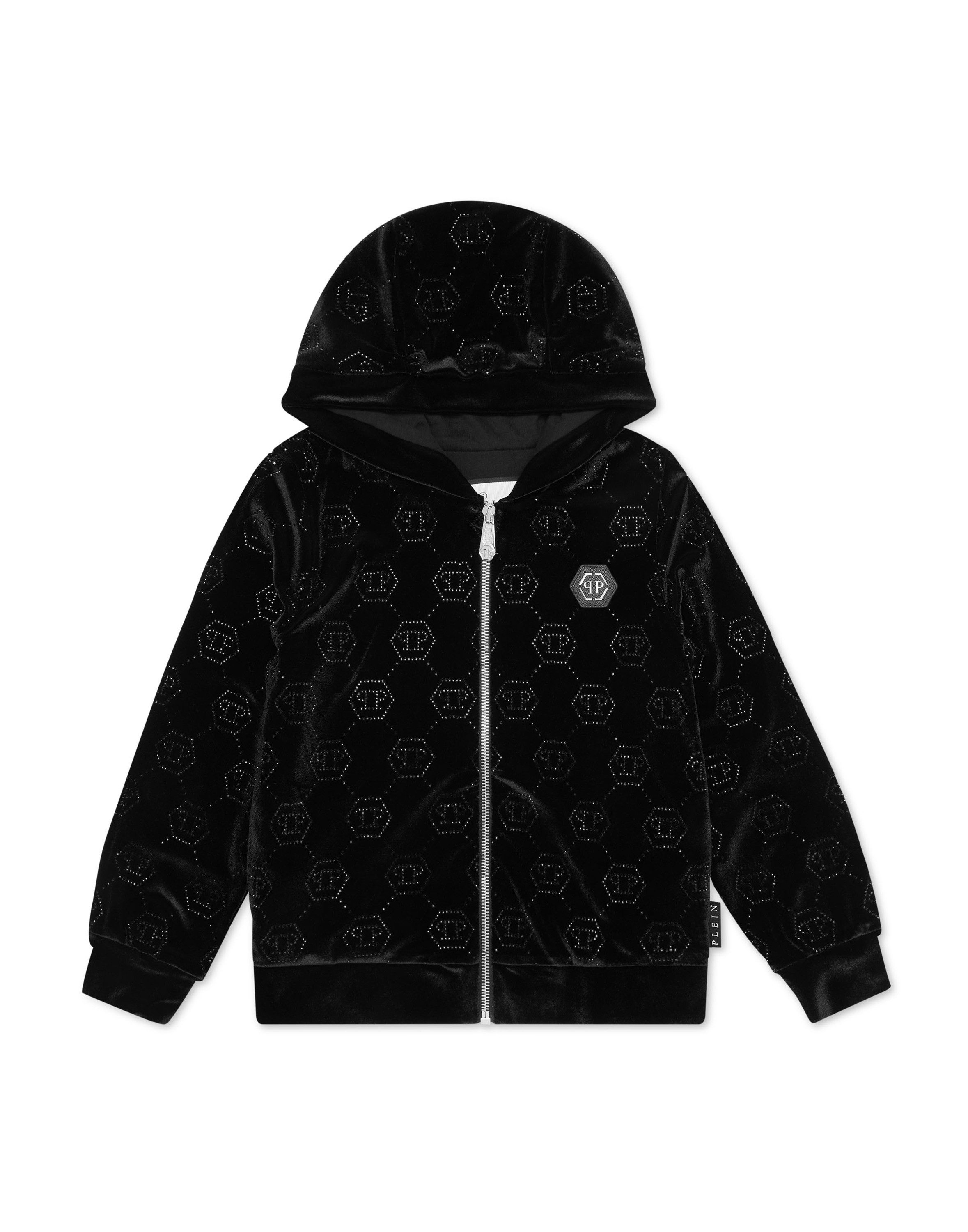 PHILIPP PLEIN Kapuzensweatjacke Monogram Mit Schmucksteinen