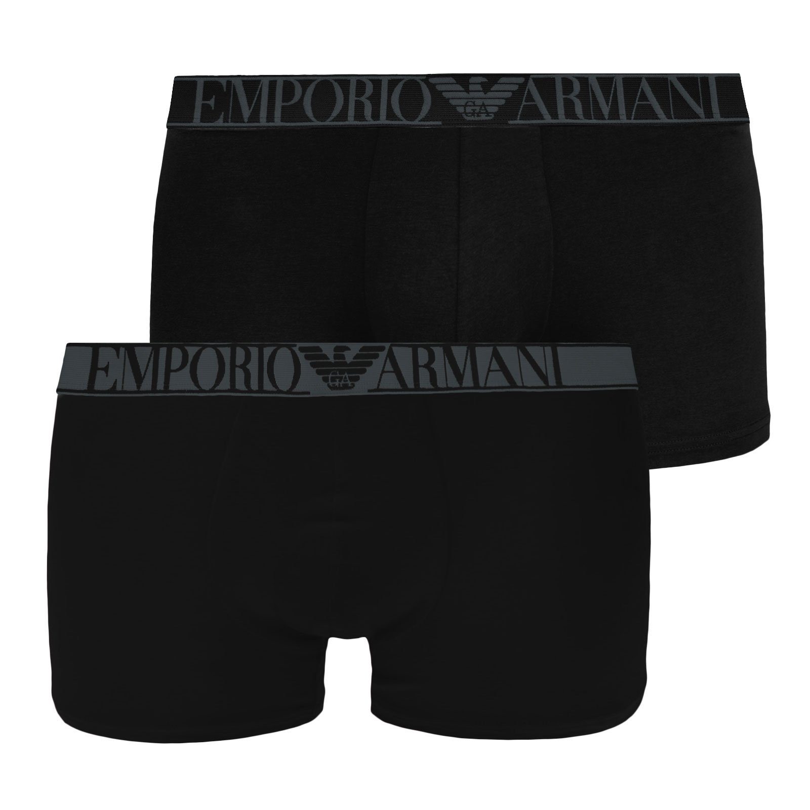 Emporio Armani Trunk 2er Pack Trunk Cotton Stretch (2-St., 2er Pack) mit großem Markenschriftzug im Bund 17020 black / black