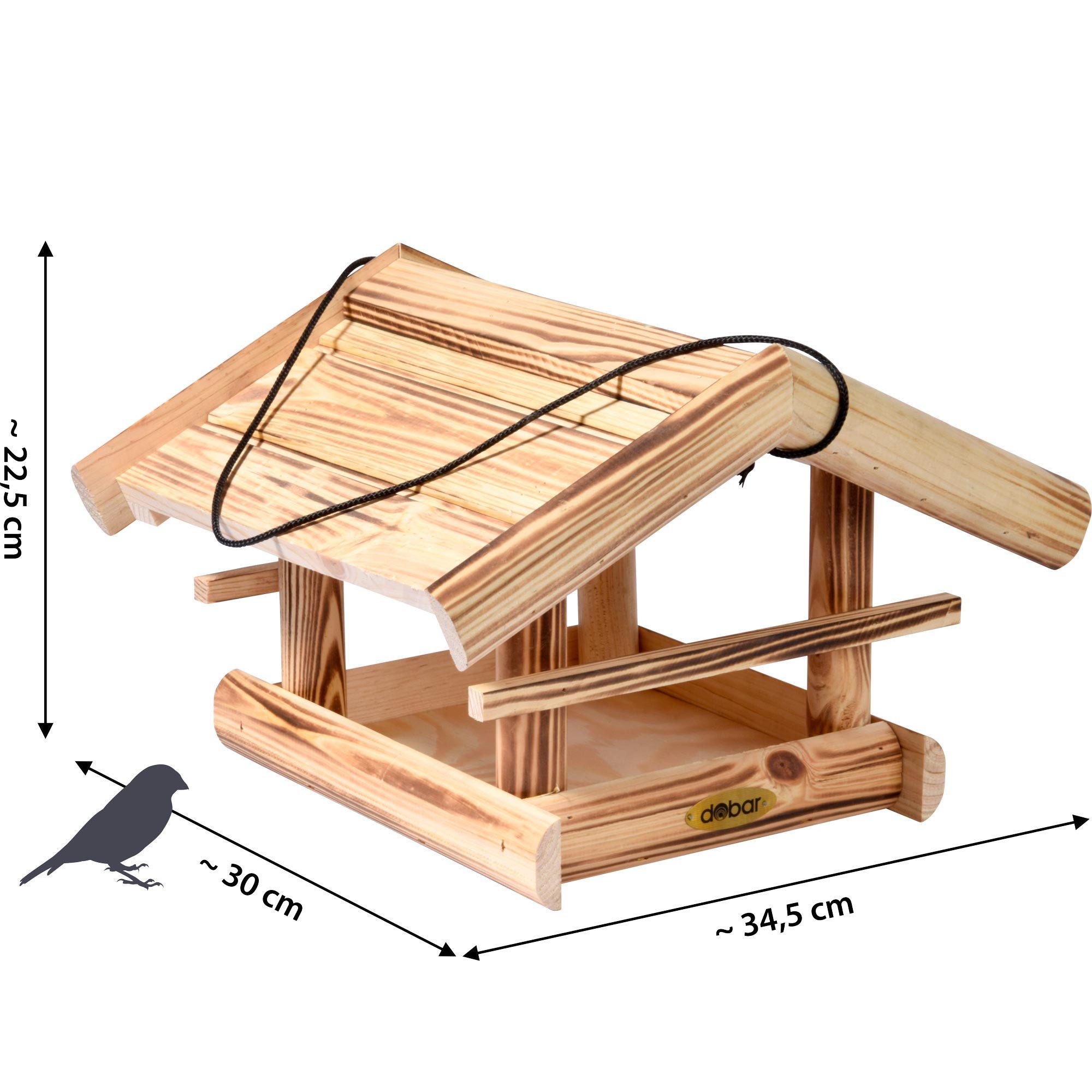 dobar Vogelhaus Vogelhaus rechteckig zum Aufhängen, geflammt