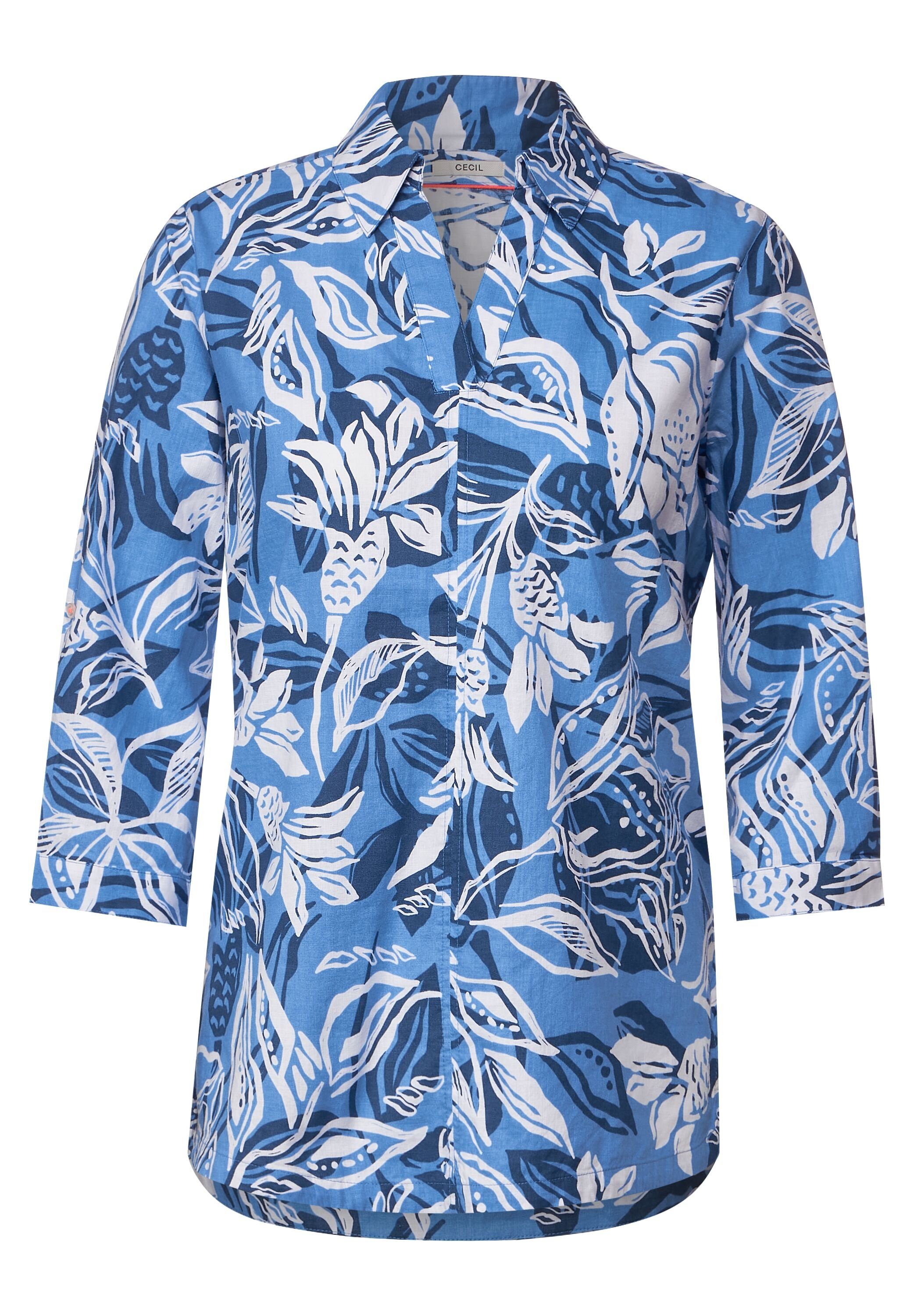 Nicht Cecil Cecil (1-tlg) Longbluse Longbluse Blue Marina in Leinenmix Vorhanden