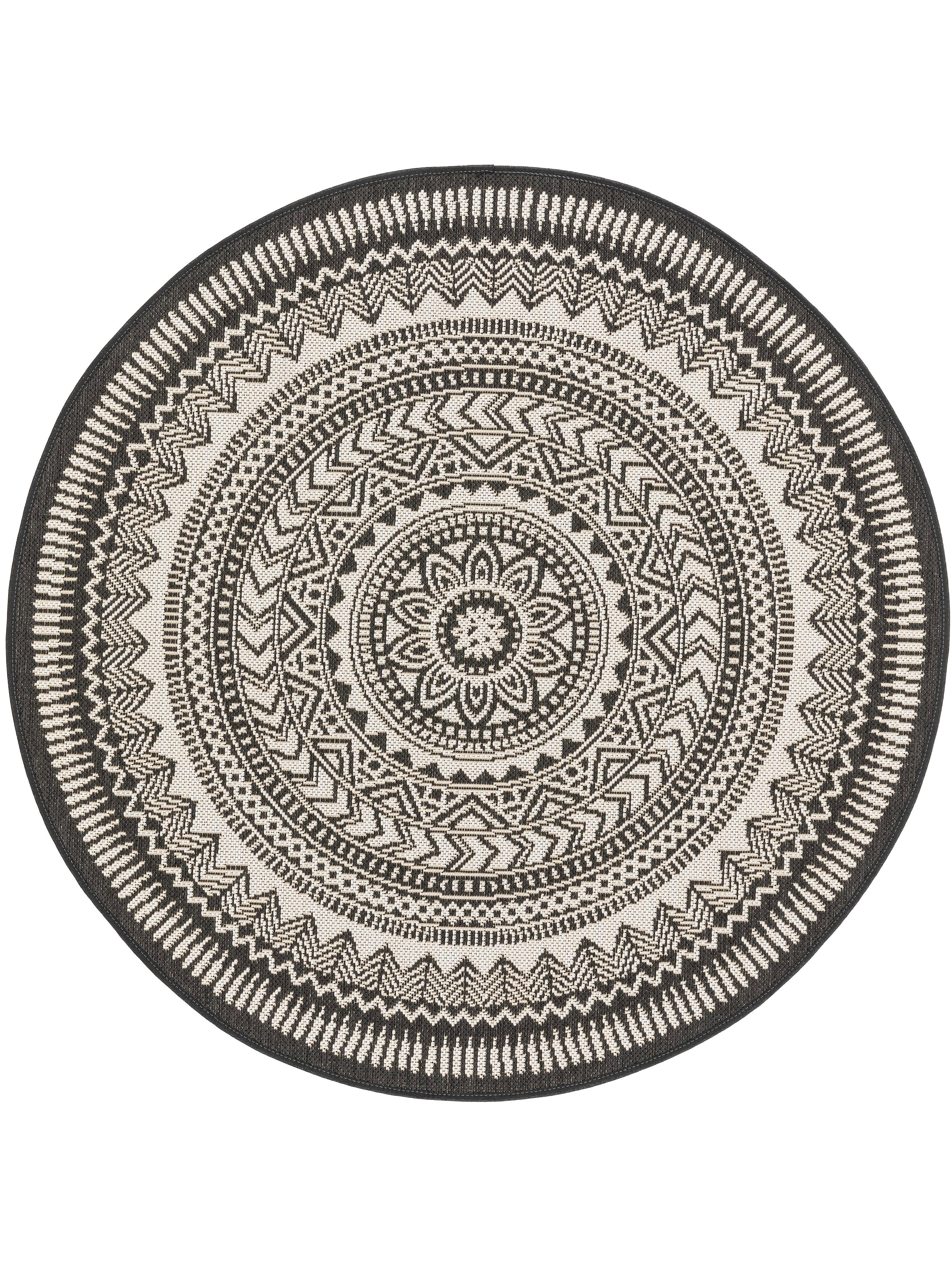 benuta Outdoorteppich Metro, rund, Höhe: 6 mm, In- & Outdoorteppich, Robust für Garten, Terrasse, Balkon, Küche