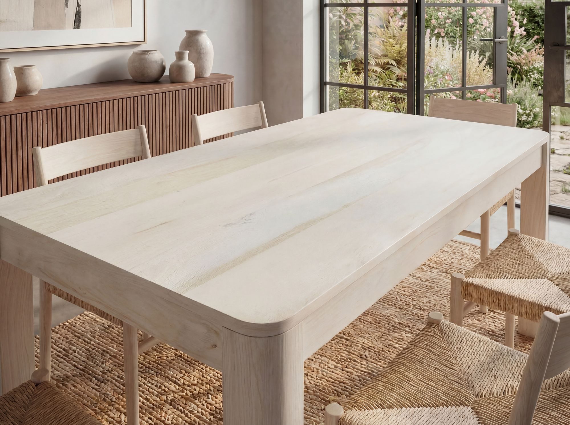 FINEBUY Esstisch FB115622 Esszimmertisch Küchentisch 6 Personen Holztisch Esszimmer (Natürliches Holzdesign mit klarer Form), Kompakte Tischlösung für kleine Es – Bild 5 von 5