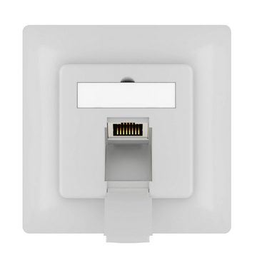 HB-DIGITAL Netzwerkdose Aufputz / Unterputz CAT 6a 1x RJ45 RAL9003 Netzwerk-Adapter, Stabiles Zinkdruckgussgehäuse mit Zugentlastung