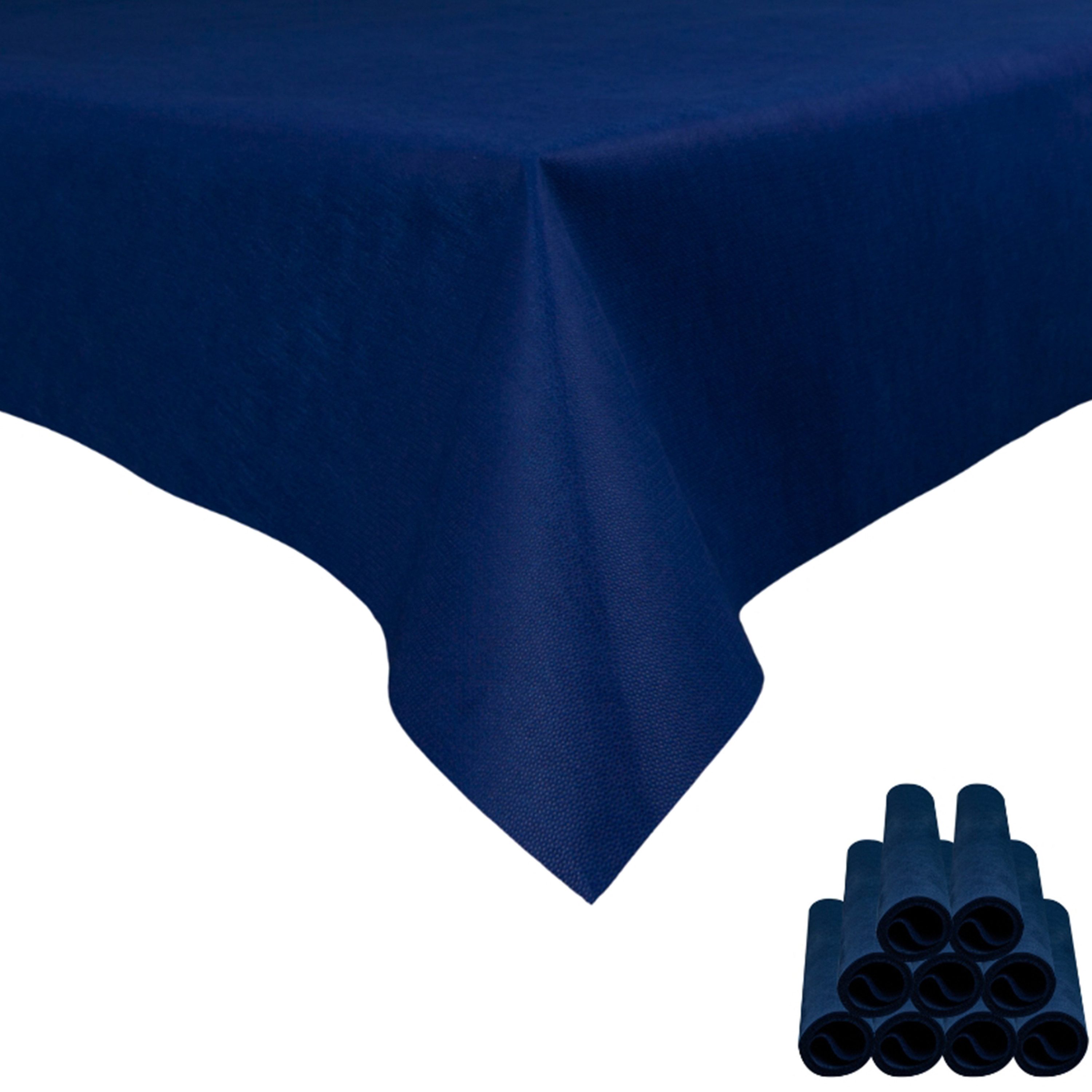 Sensalux Tischdecke Sensalux Tischdecke, abwaschbar, Vorteilspack, 10 Stück, 1mx1m, Blau
