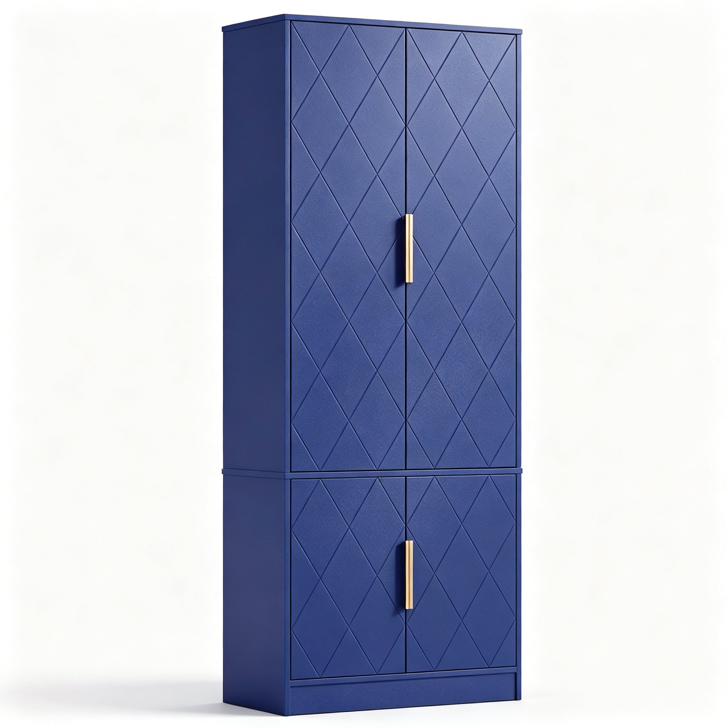 UEV Hochschrank mit 4 Türen, Kücheschrank, Mehrzweckschrank 60x30x150cm (Schuhschrank verschiedenen, Wohnzimmerschrank Stauraumschrank Flurschrank) Vorratsschrank Aktenschrank Badezimmerschrank mit verstellbare Ablage