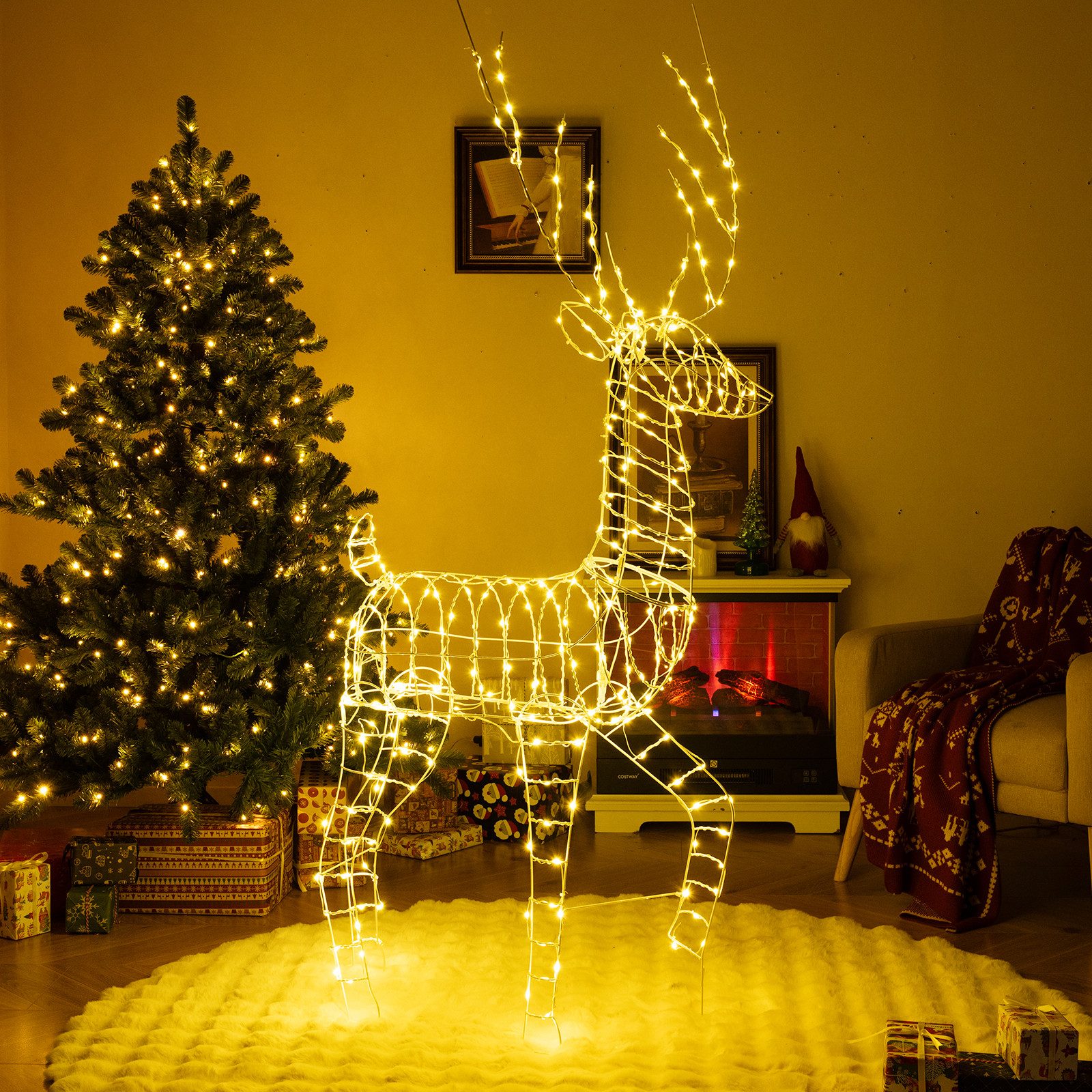 COSTWAY Weihnachtsfigur (1 St), LED Rentier, günstig online kaufen