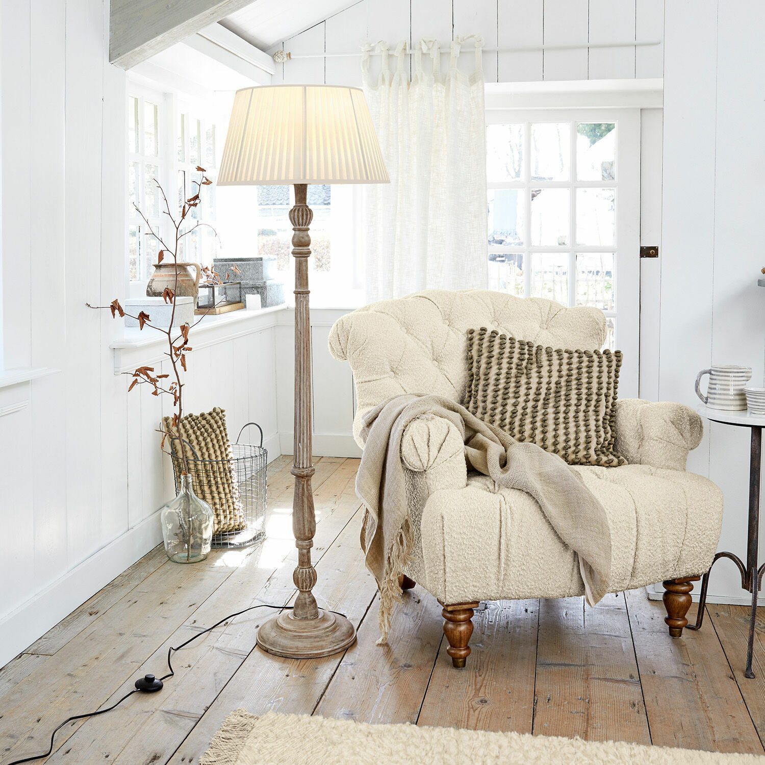 Mirabeau Stehlampe Stehlampe Morten antikbraun/creme