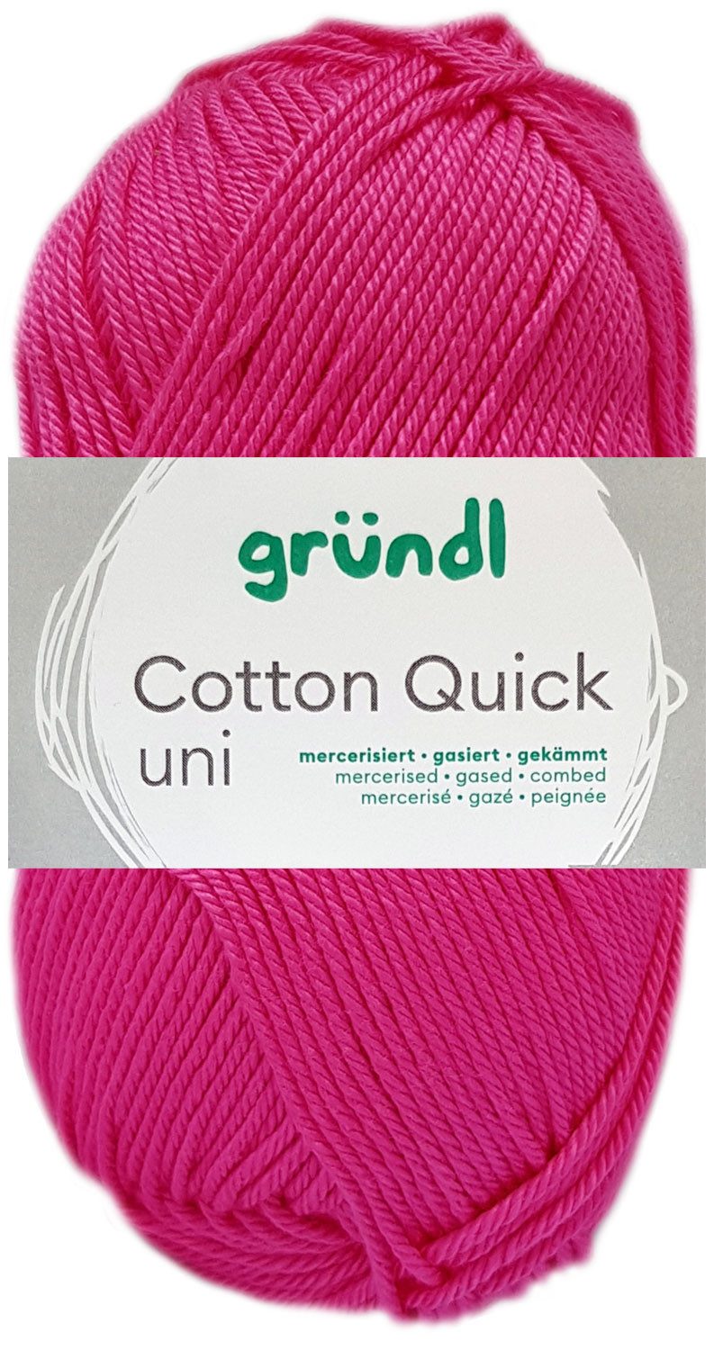 Gründl 50 Gramm Gründl Cotton Quick Uni 128 Pink Häkelwolle