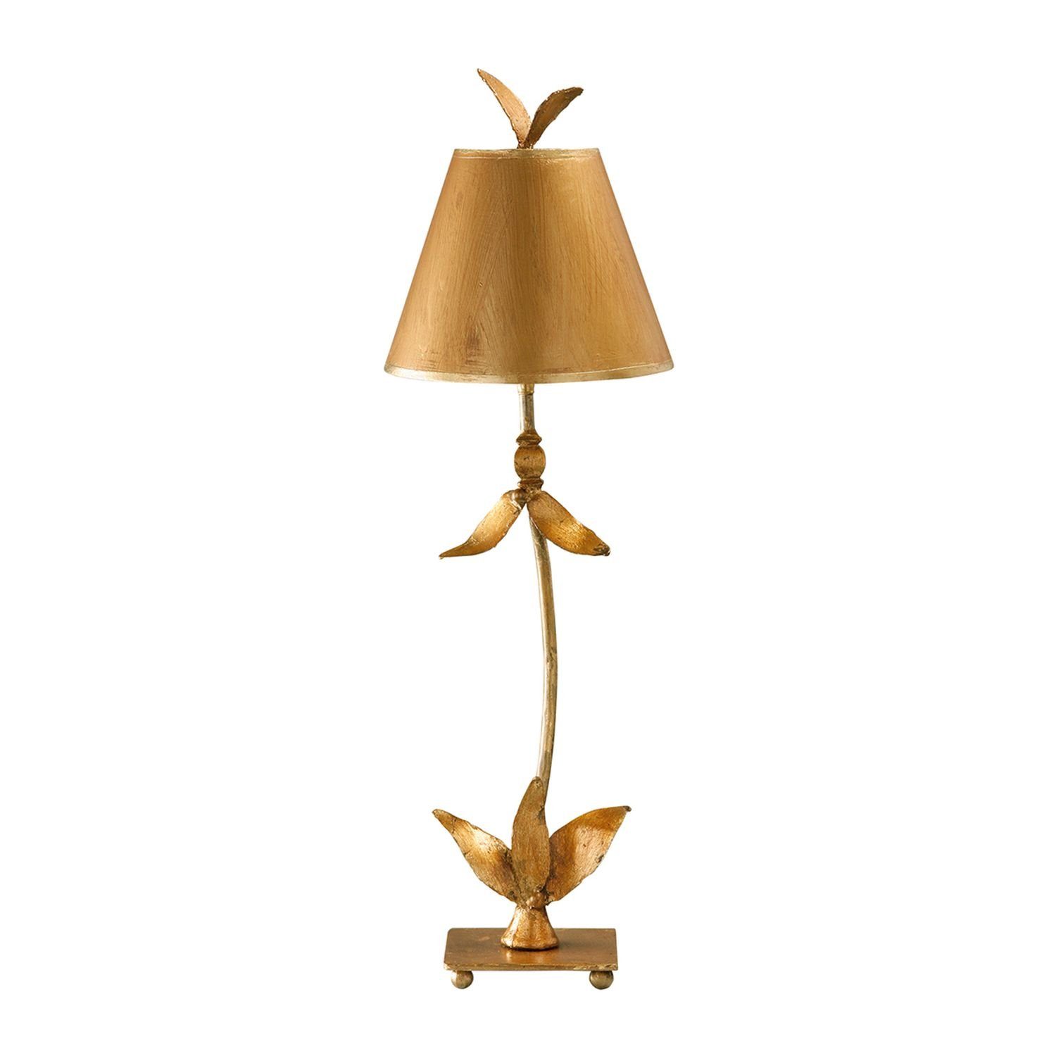 Licht-Erlebnisse Stehlampe ELIF, ohne Leuchtmittel, Stehleuchte 76 cm Gold Stoff Metall E27 Standleuchte