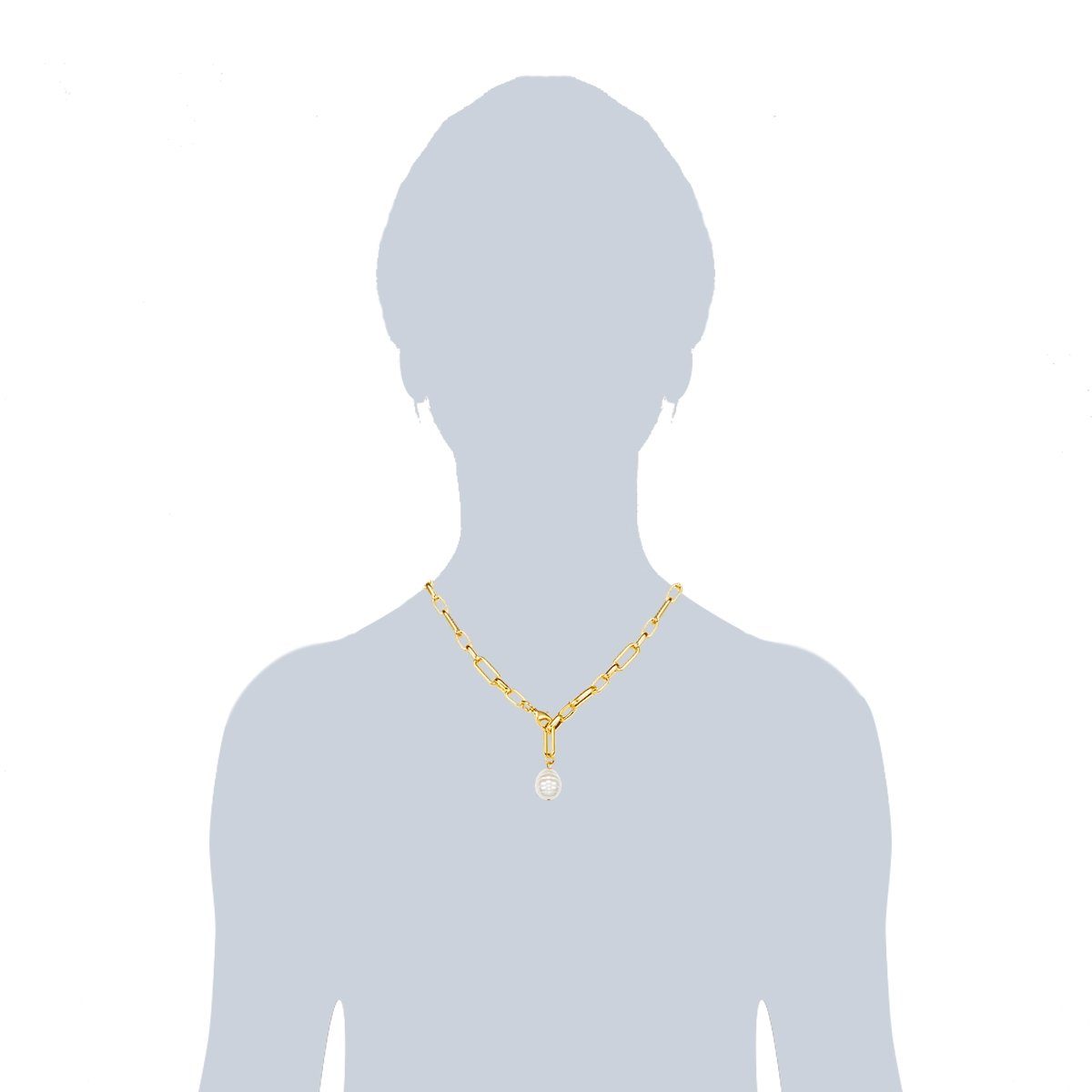 Jane weiß & Muschelkernperle gelbgold Lulu Kette Perlenkette