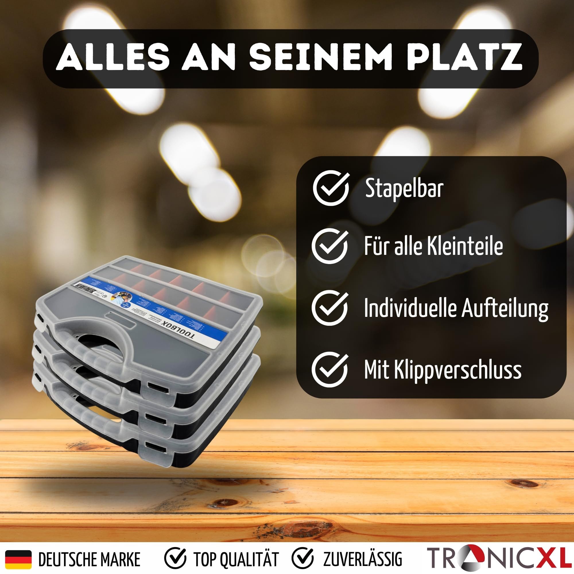TronicXL Werkzeugkoffer Sortimentskasten Kleinteile aufbewahrungsbox Kleinteilemagazin Leer (1 St)