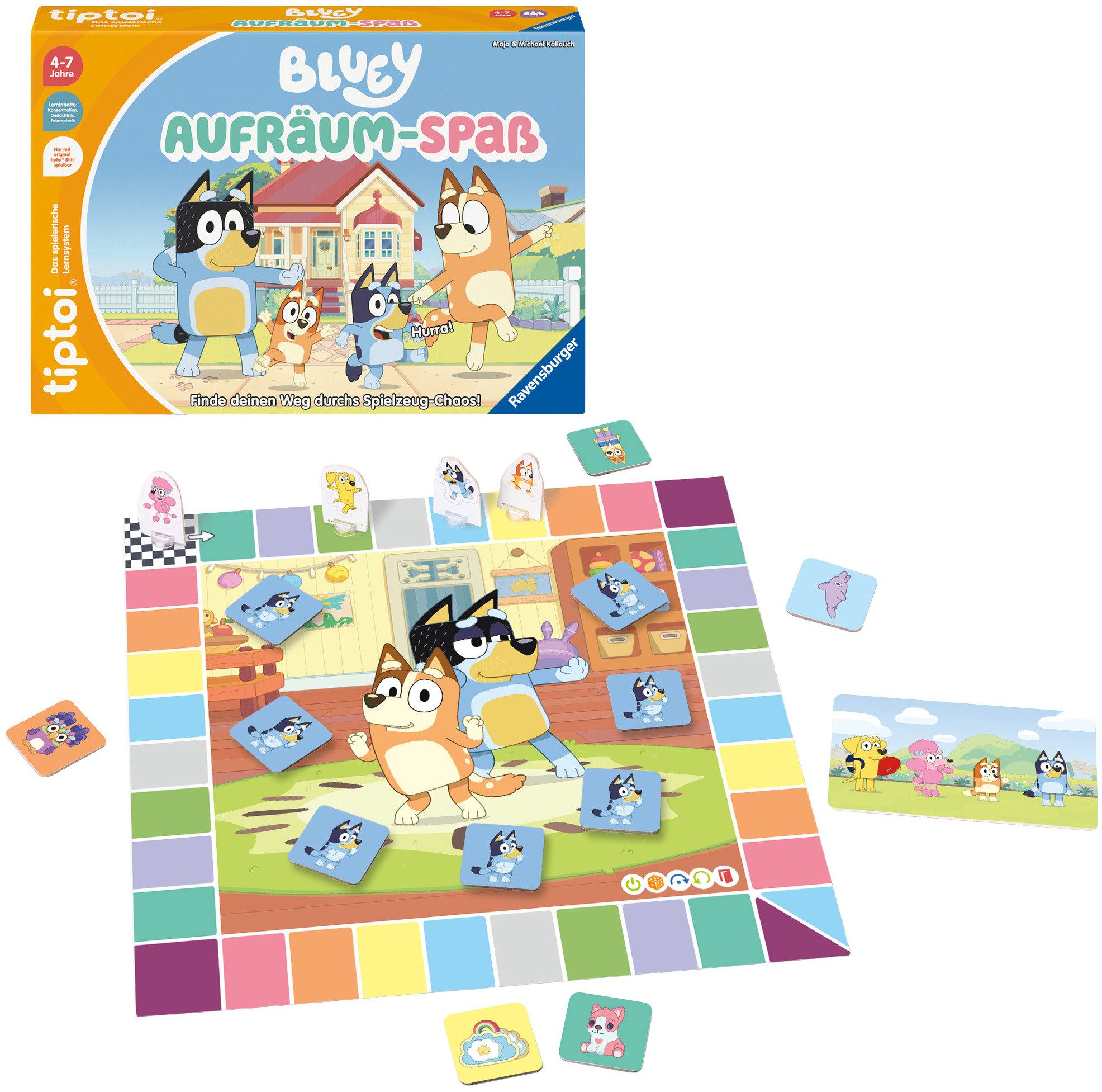 Ravensburger Spiel tiptoi® Bluey Aufräum-Spaß, Kinderspiel, Made in Europe