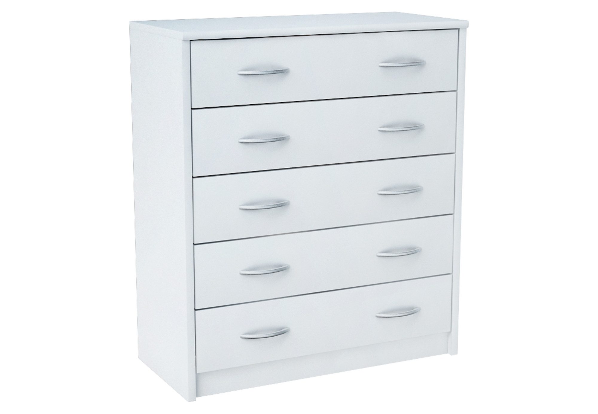 Home Collective Kommode mit 5 Schubladen mit matter Oberfläche, Kommode 74cm breit Holz (Schlafzimmer Wohnzimmer Flur Büro Organizer, Metallrollen mit Auszugsstopp), Schrank Kommode mit Schubladen Sideboard Highboard Anrichte Weiß