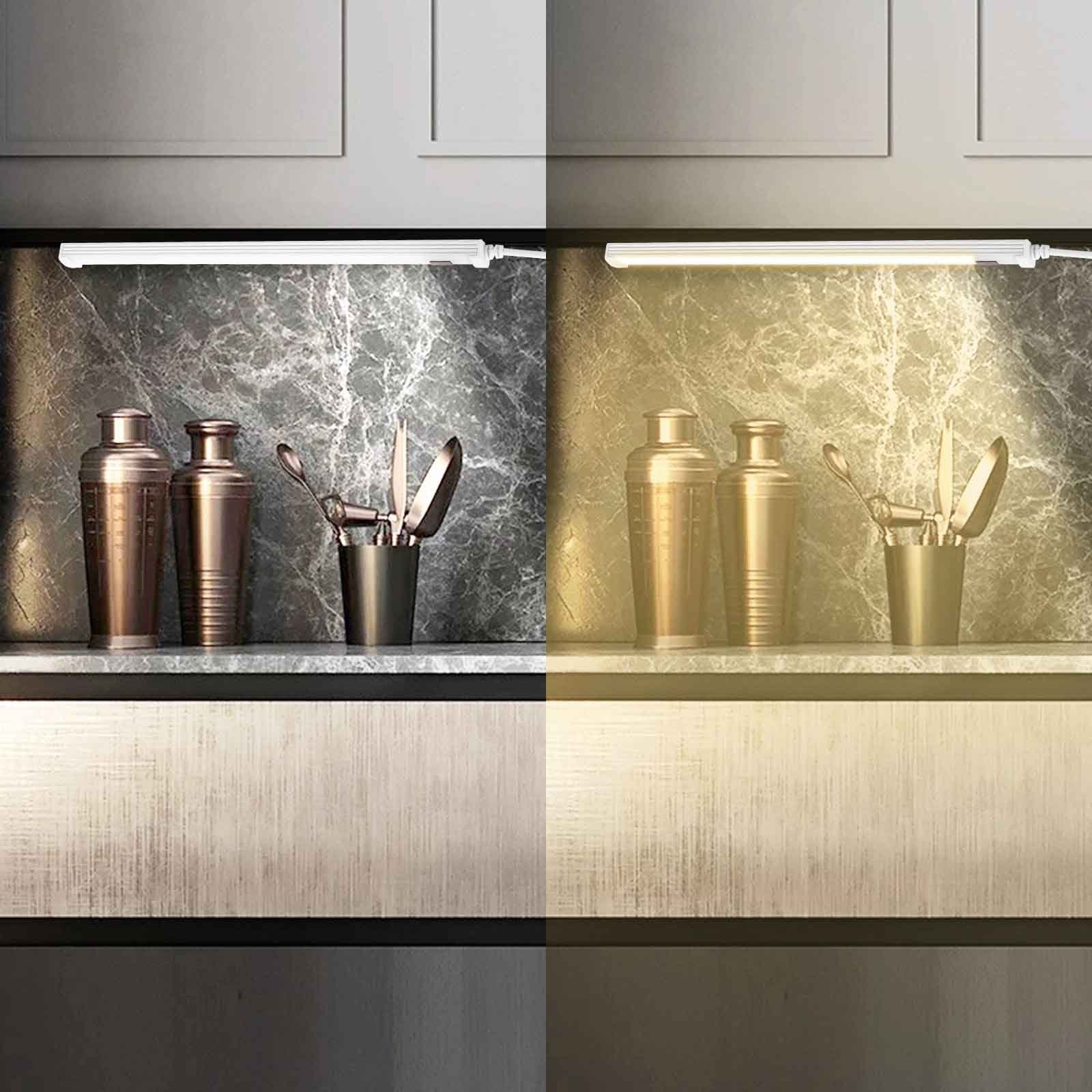 Sunicol LED Unterbauleuchte Sensor-Schalter, Farbe veränderbar, für Schrank Bad-Beleuchtung, Warmes Weiß, USB