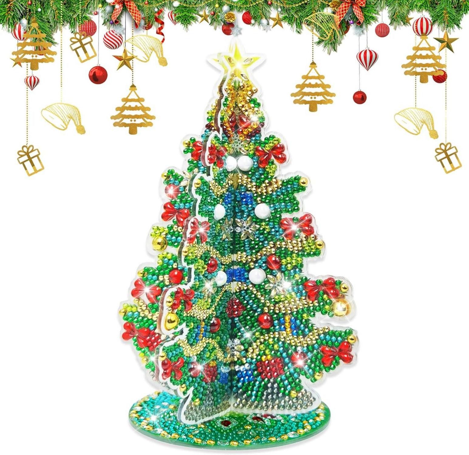 Baumbehang DIY Diamond Painting Weihnachtsbaum Aufsteller 5D Diamant Malerei